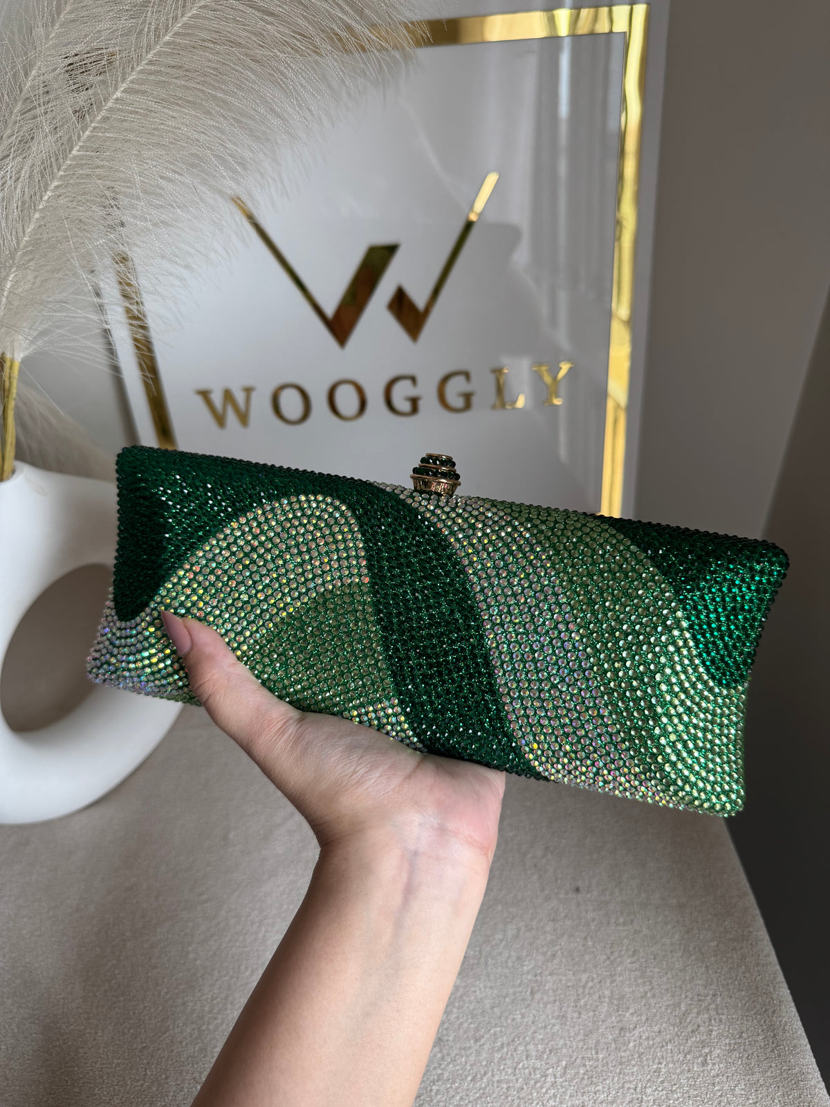 High Quality Élan Clutch - Multi Emerald Green