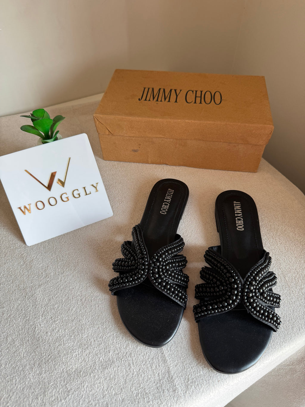 Jimmy Choo Pearl Slides - Black