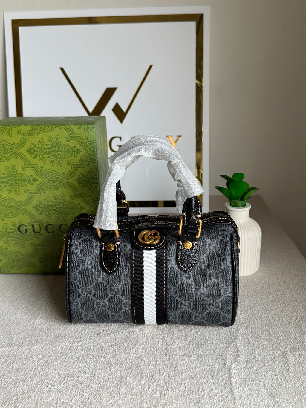 Gucci Mini Duffle Bag - Black & White