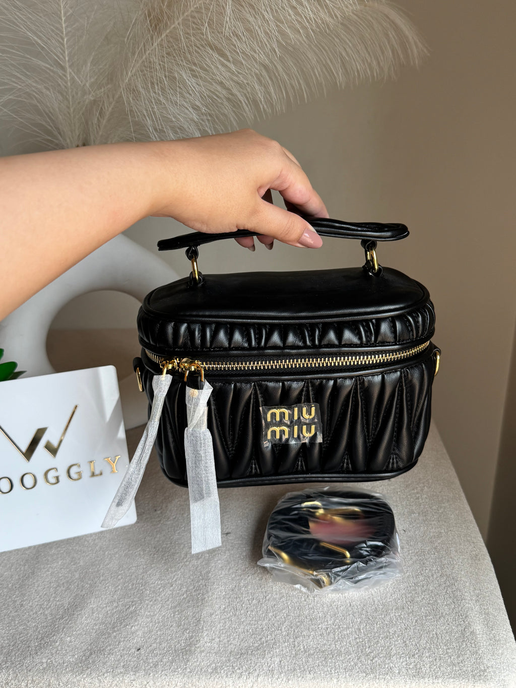 Miu Miu Quilted Crossbody Bag - Black