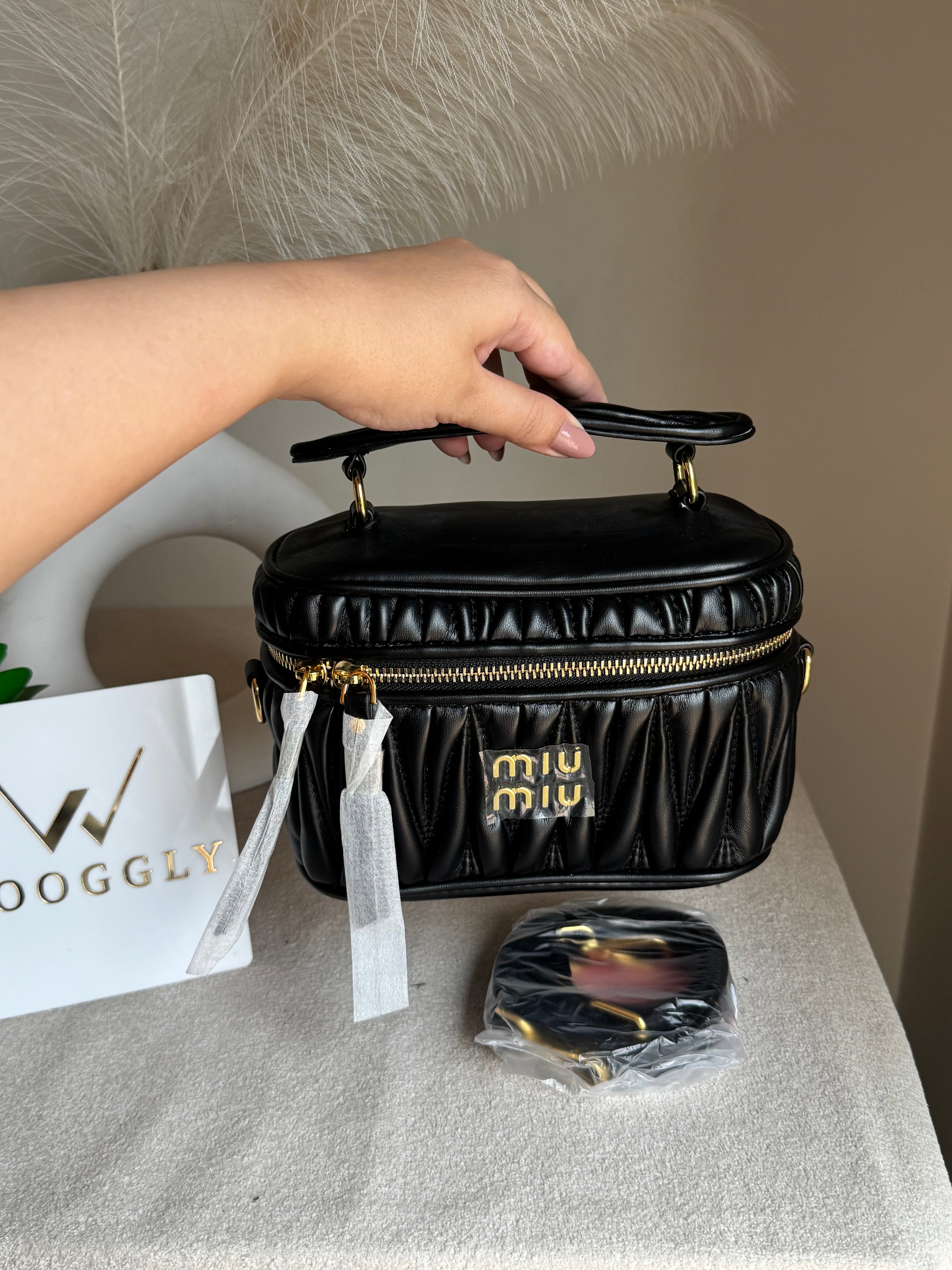 Miu Miu Quilted Crossbody Bag - Black