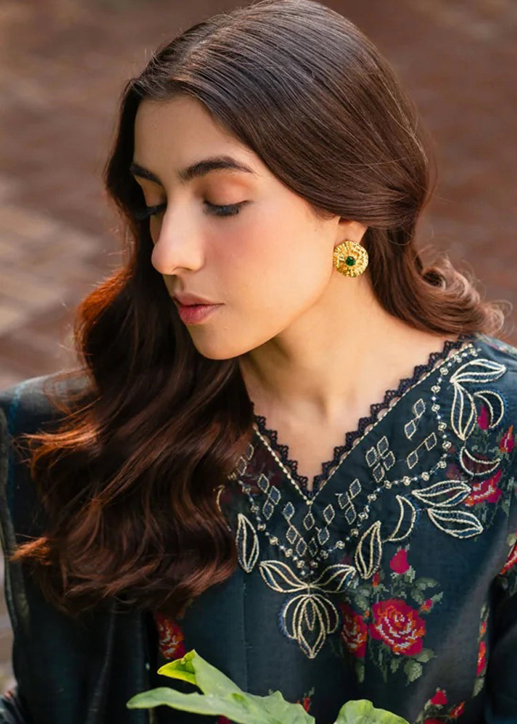 Radiance Studs (Bottle Green & Gold) - 18K Gold Plated