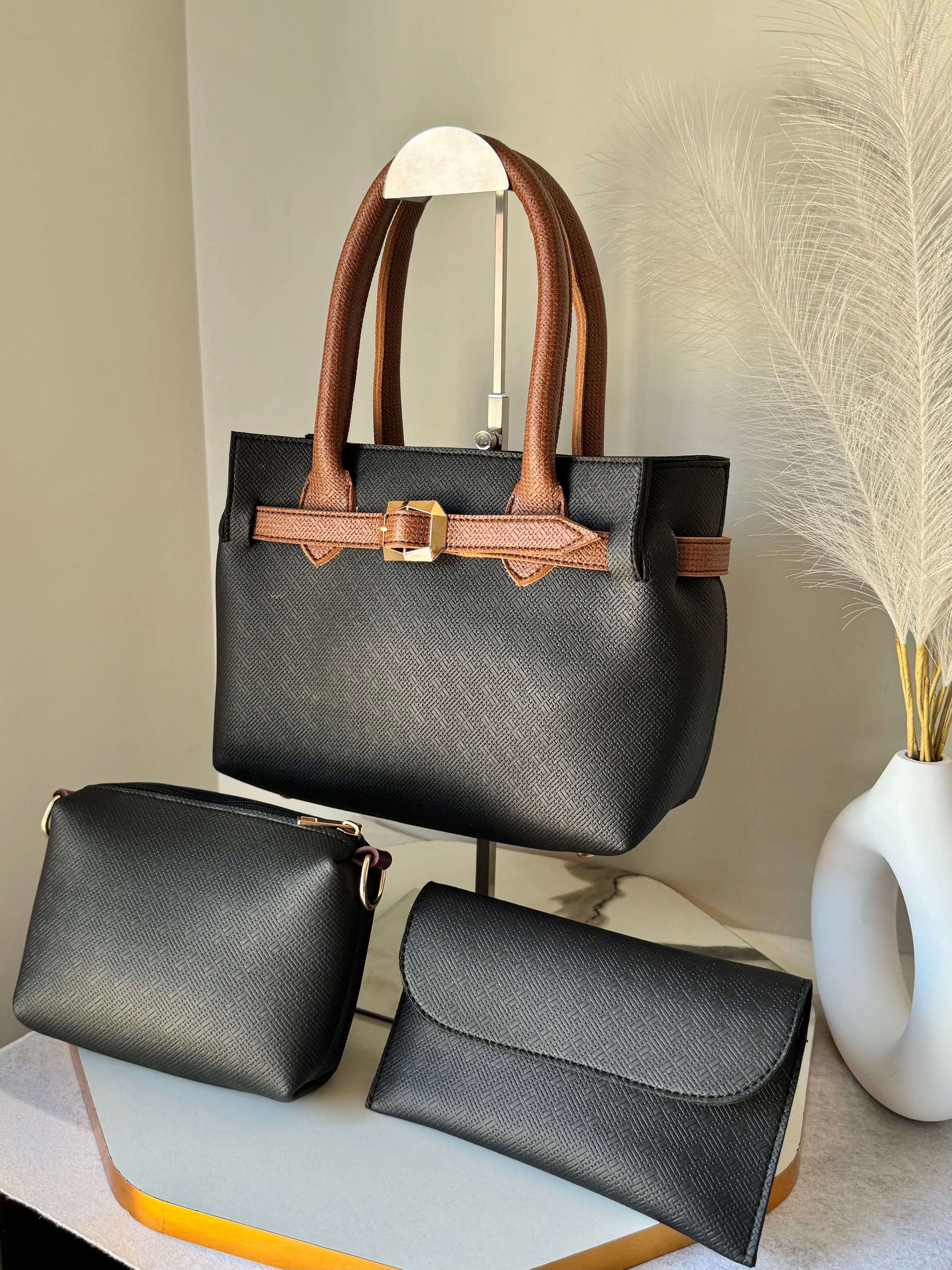Amber Bag Set of 3  - Black