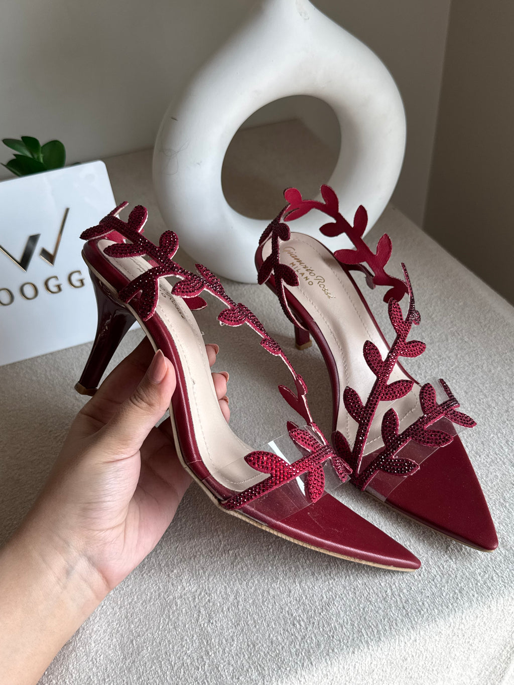 Gianvitto Rossi Heels Glitter Maroon