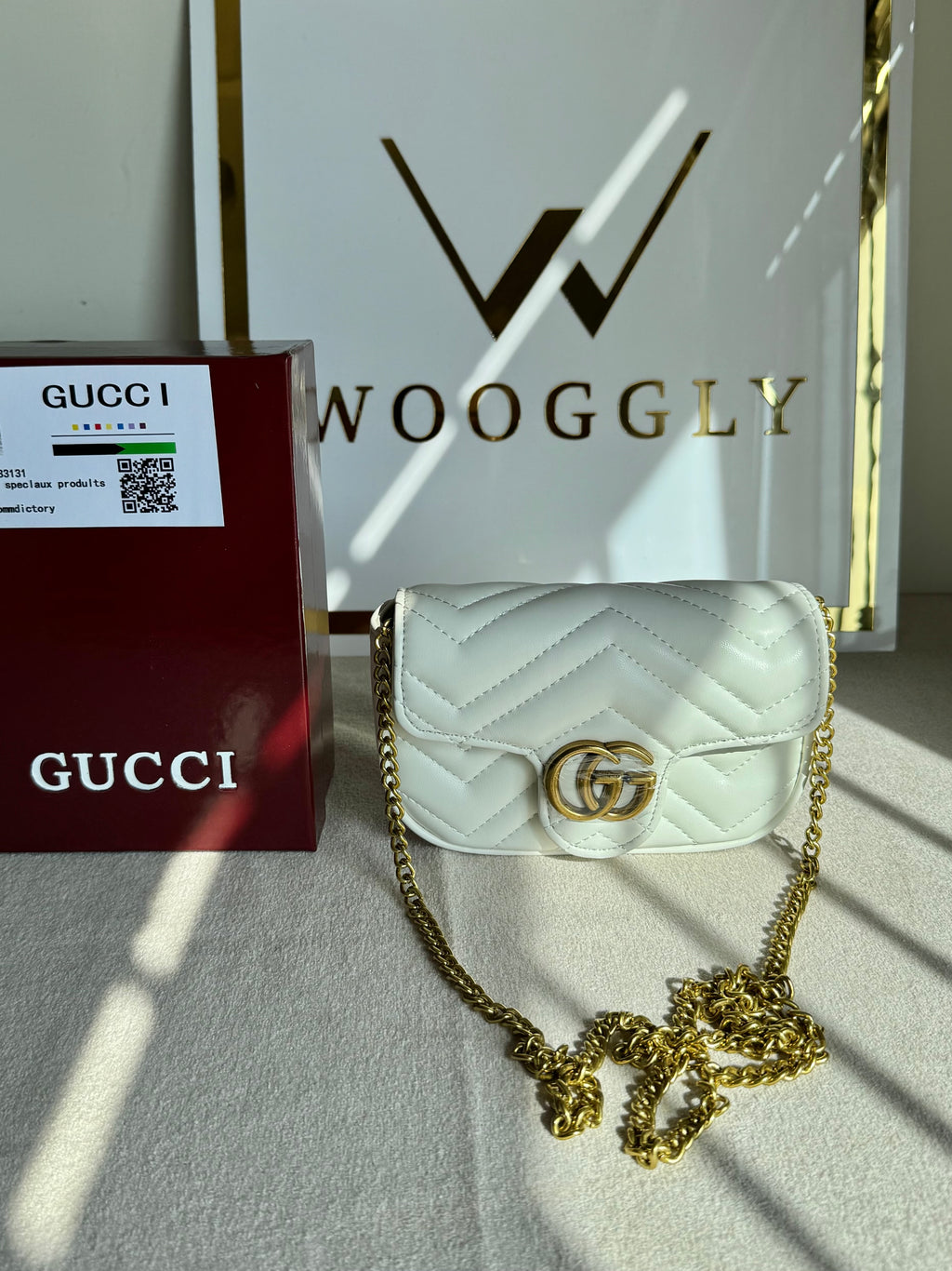 Gucci Signature Bag SMALL - Cream with Box Packing