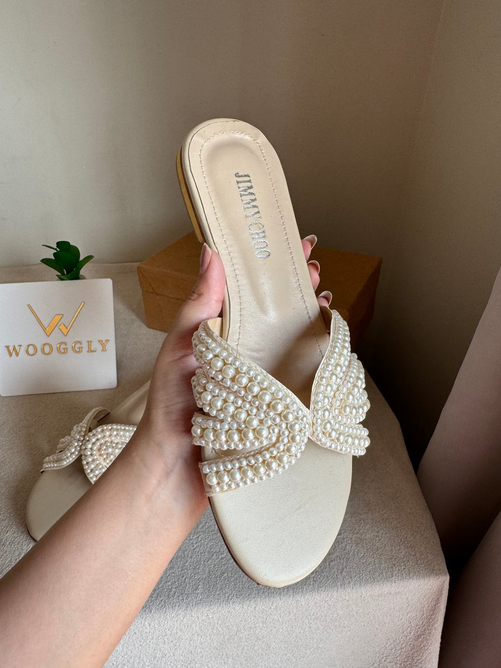Jimmy Choo Pearl Slides - White