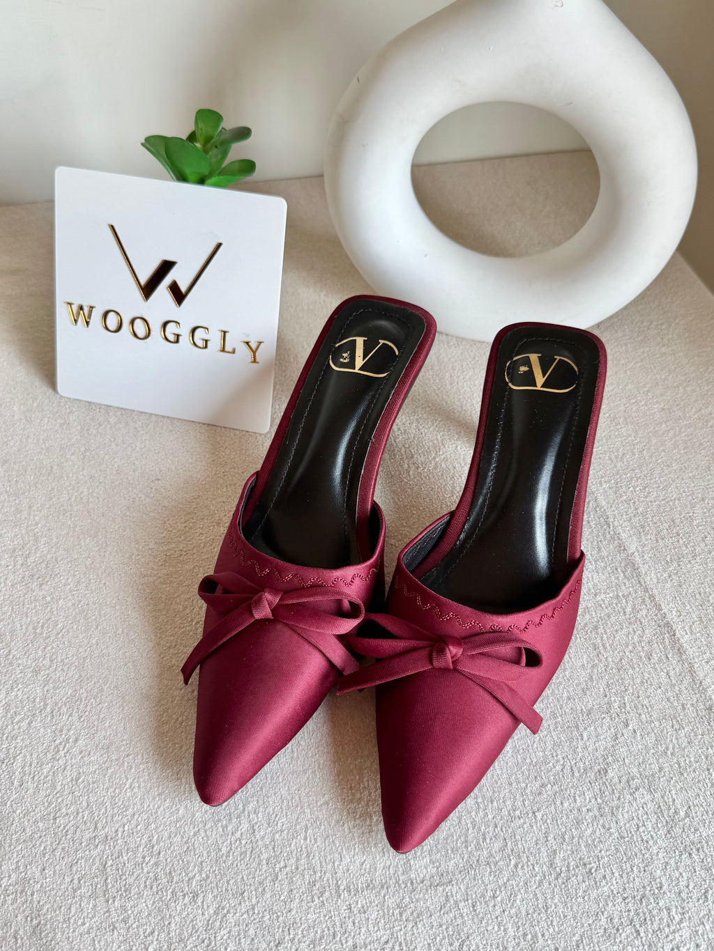 Valentino Bow Heels - Maroon