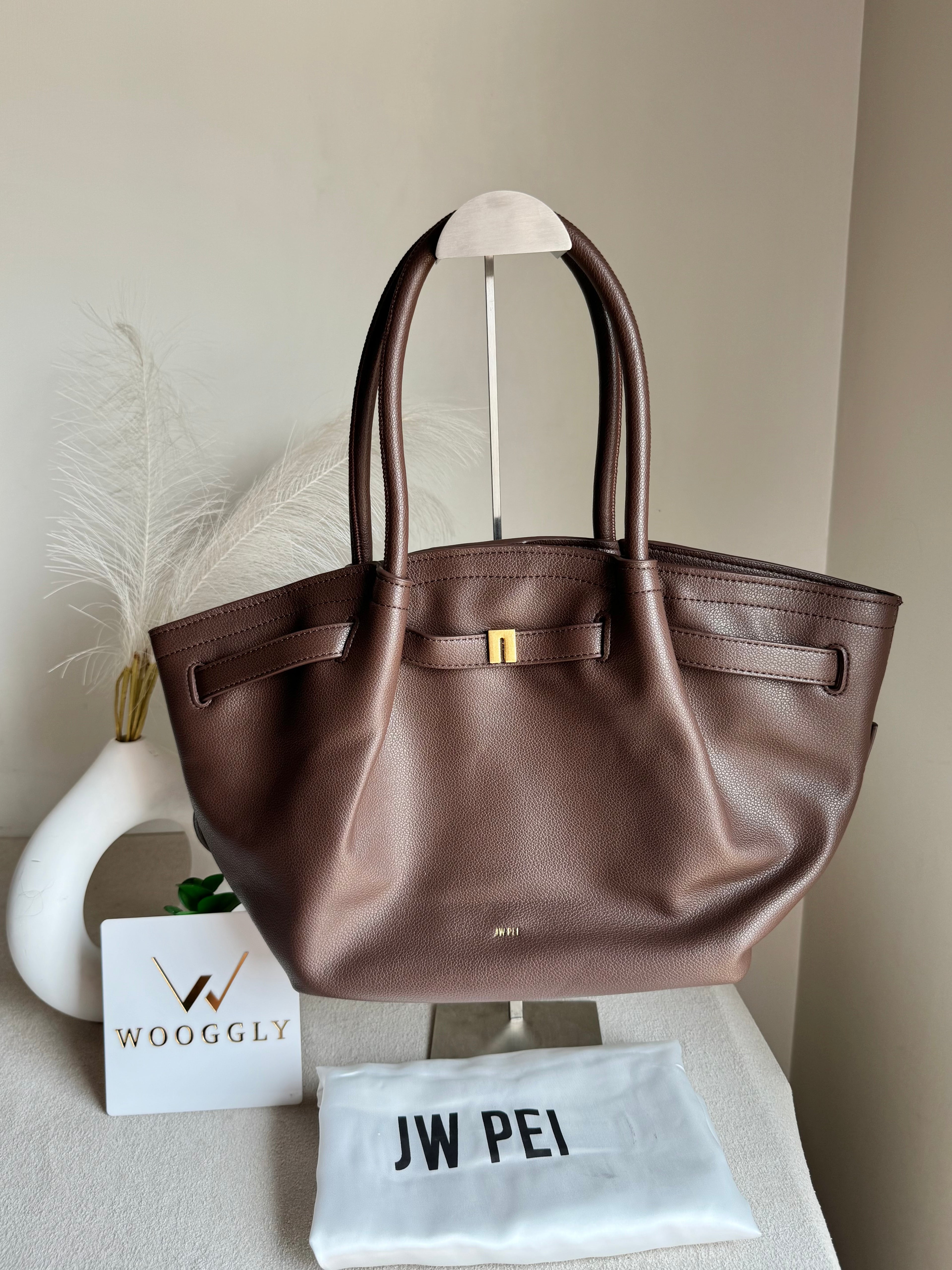 JW PEI Hana Tote Bag - Leather Chocolate Brown