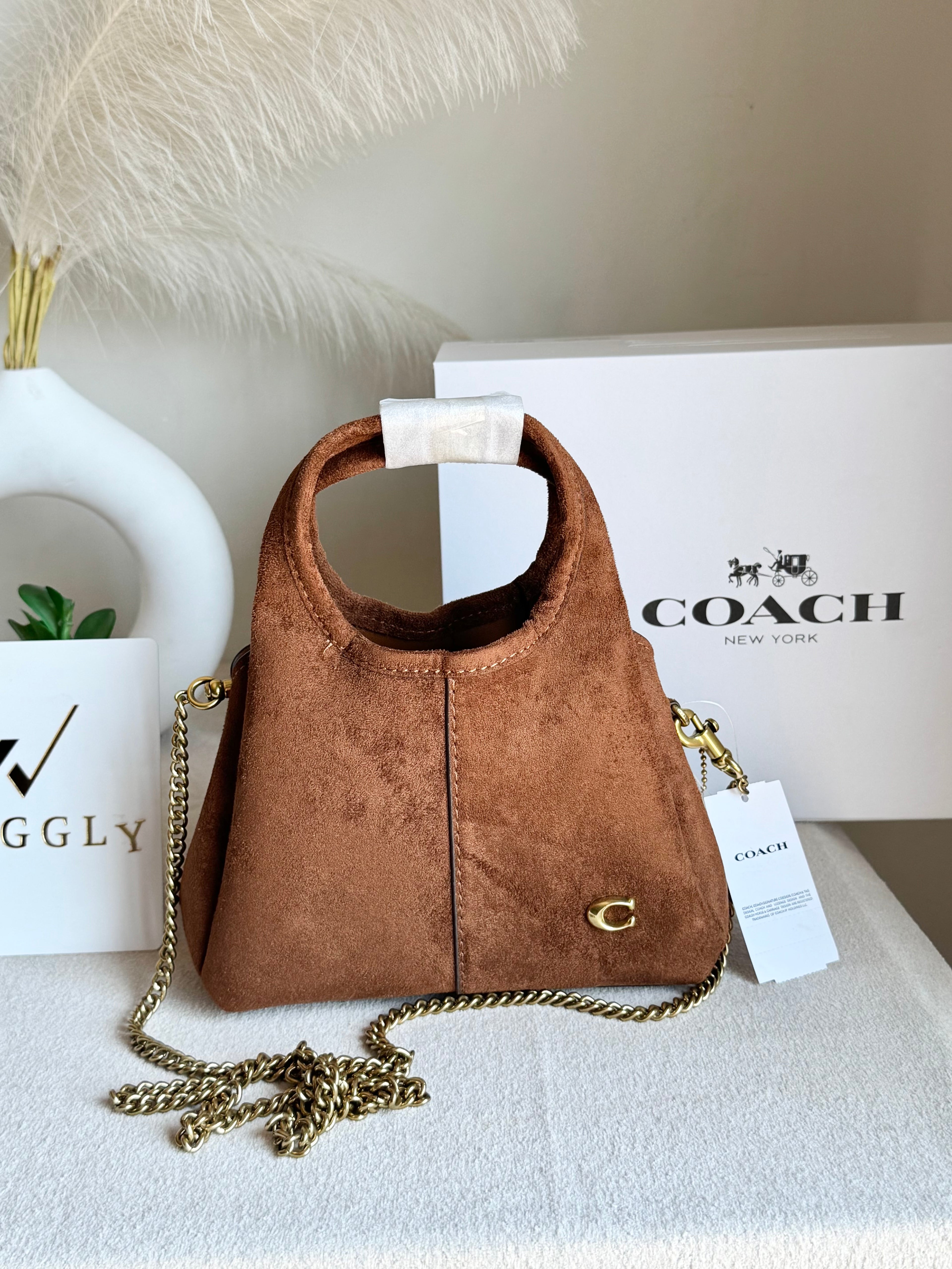 EXTREMELY PREMIUM MINI COACH Lana (Suede Brown) - BOX PACKING