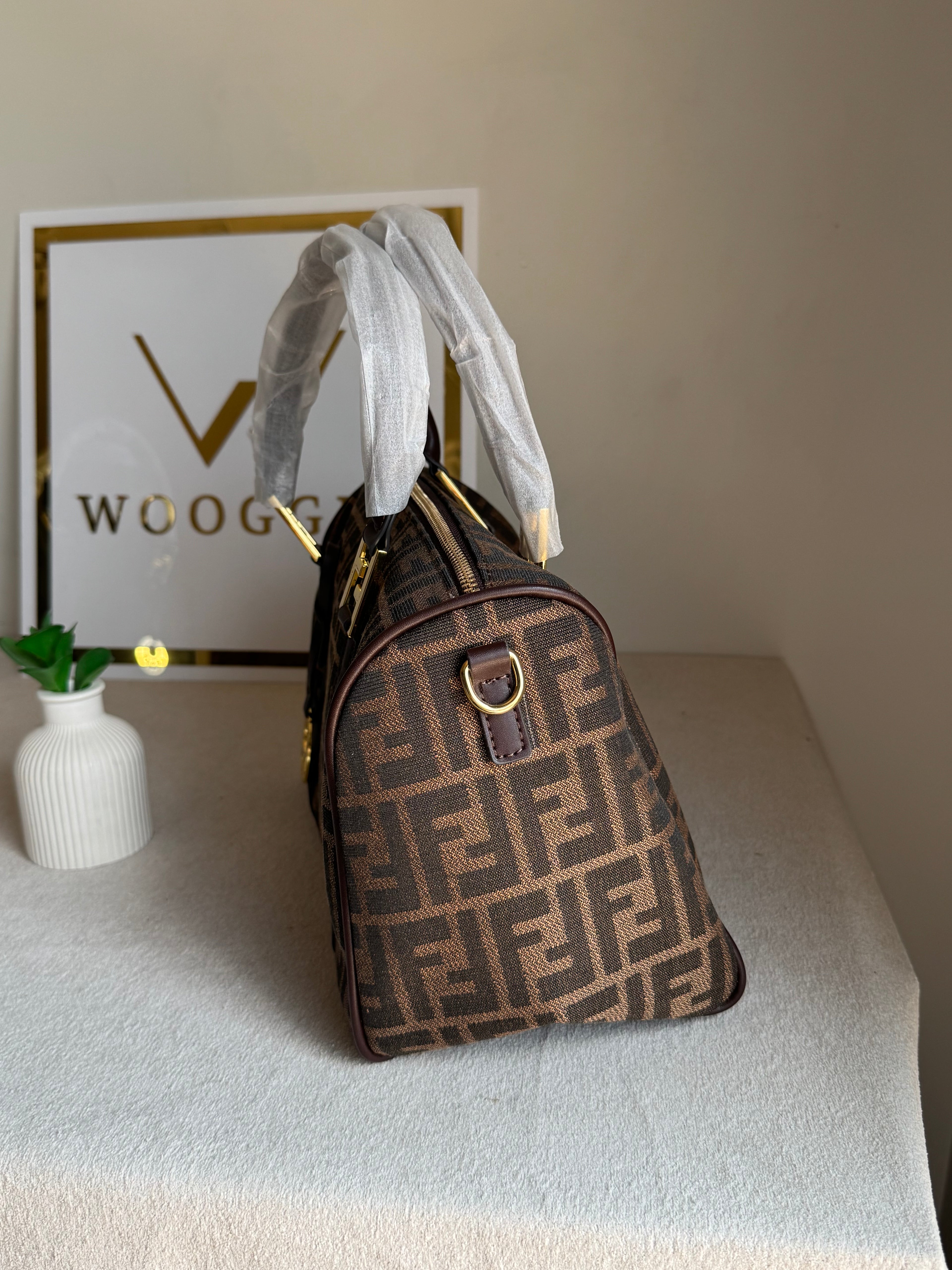 Fendi Signature Hand Bag - Signature Brown