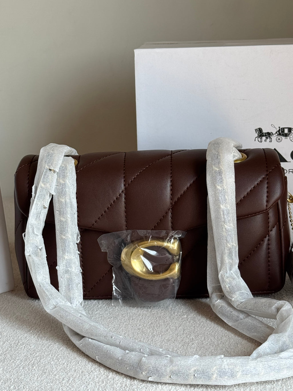 Mini COACH Quilted Tabby (Chocolate Brown) - BOX PACKING