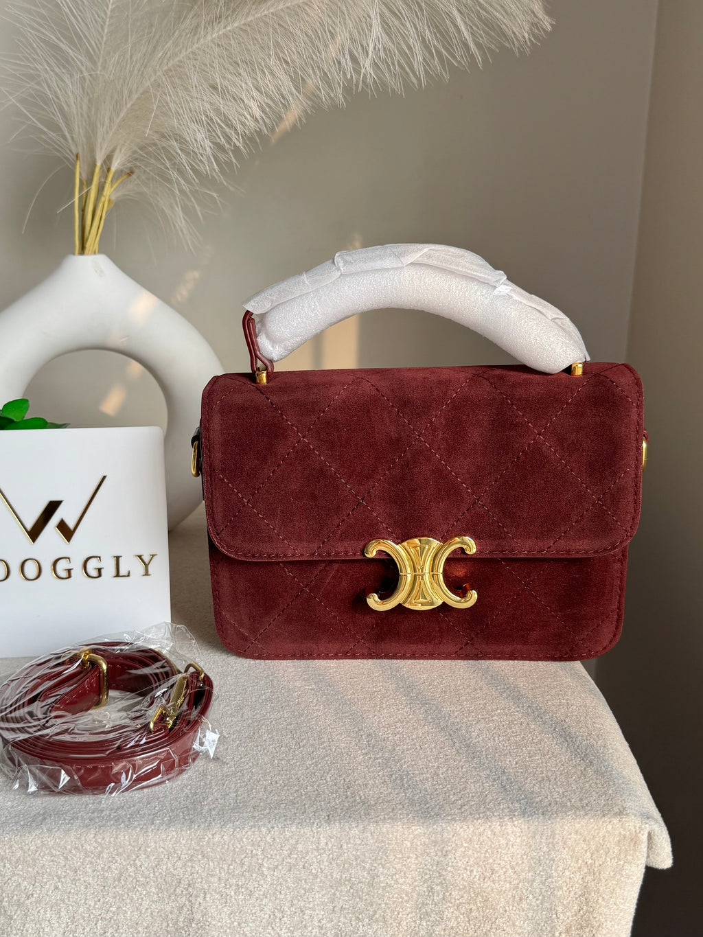 Premium Chloe Hand Bag Burgundy