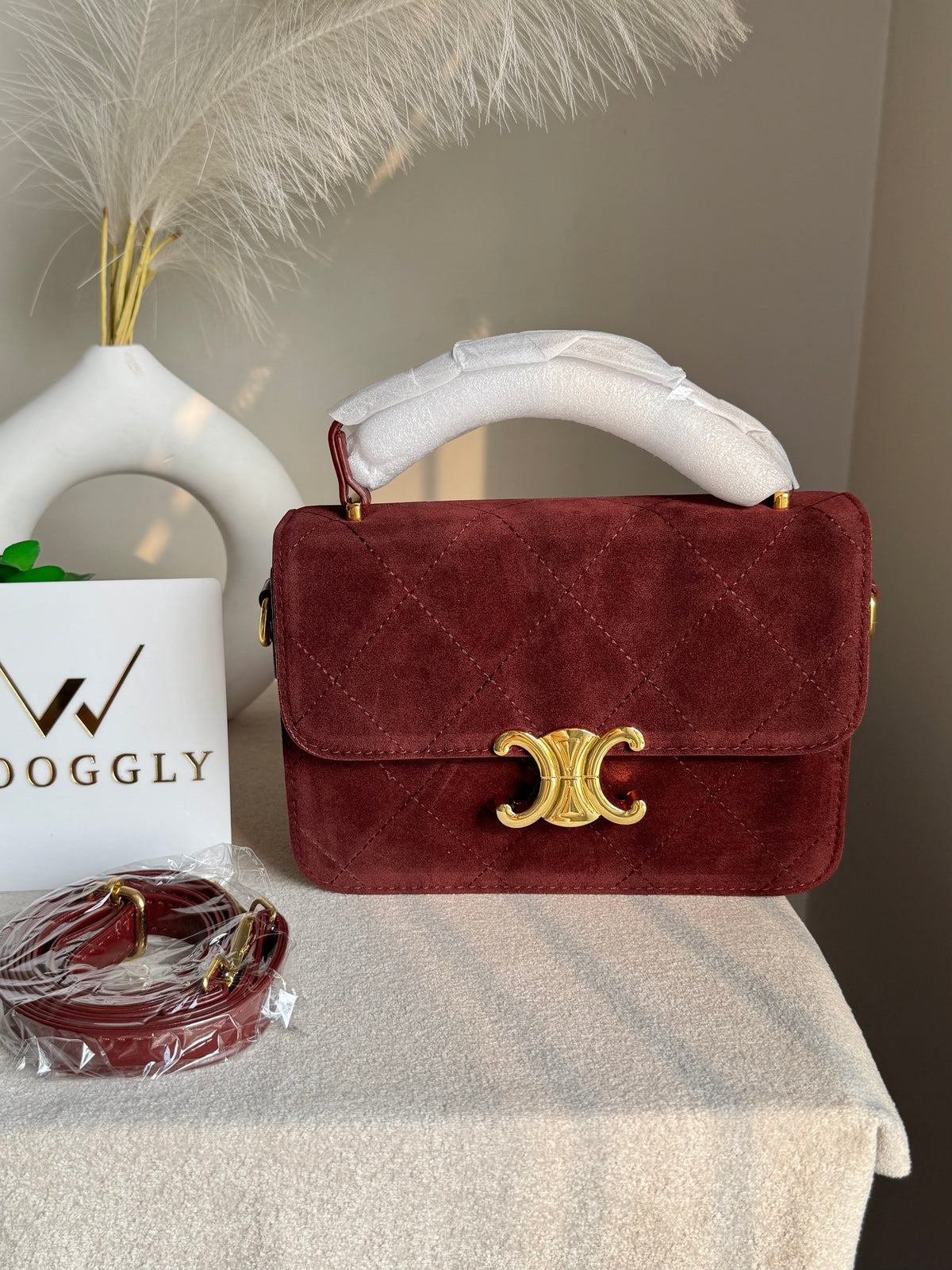 Premium Chloe Hand Bag Burgundy