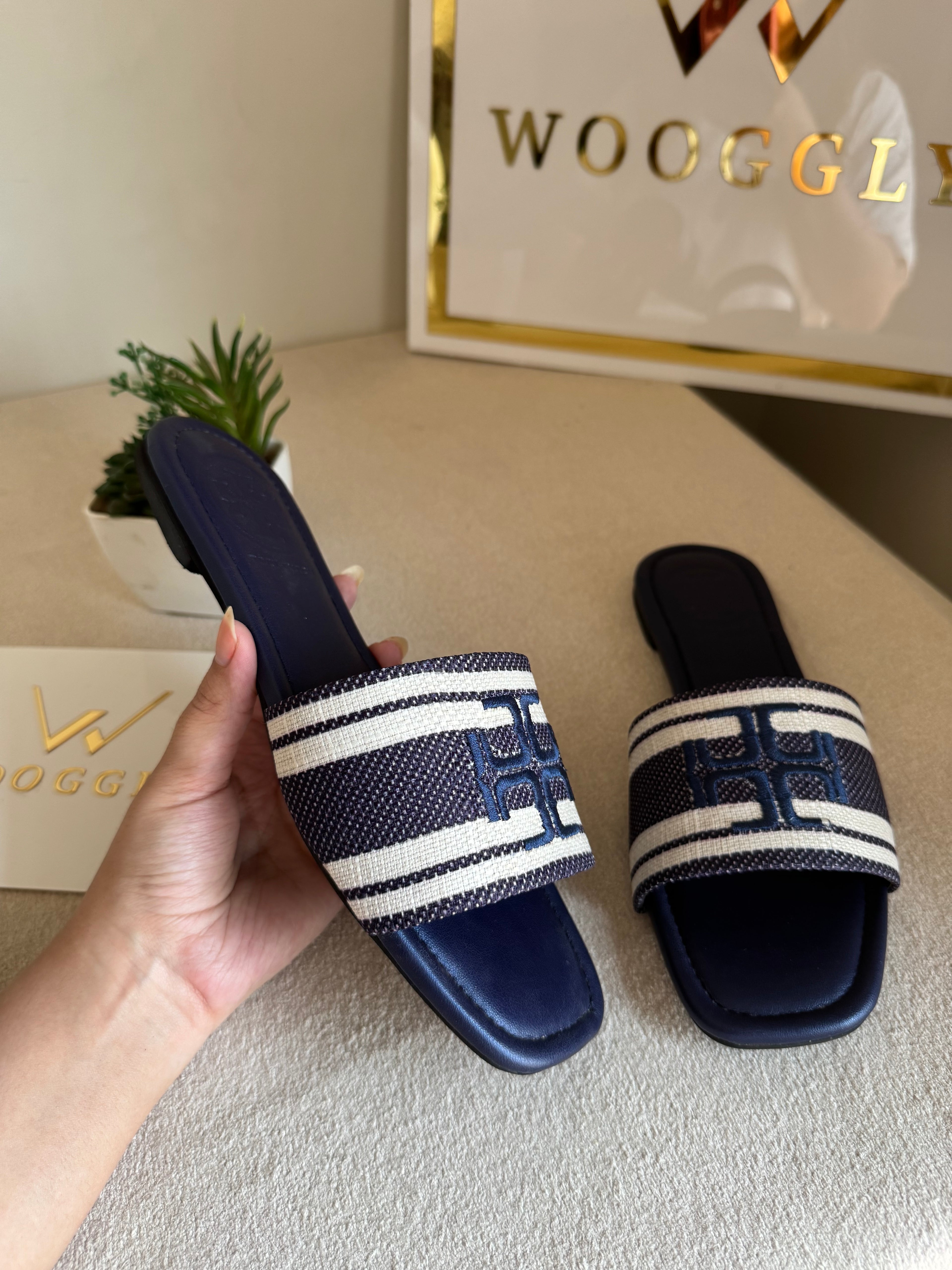 Tory Burch Nyra Slides - Blue
