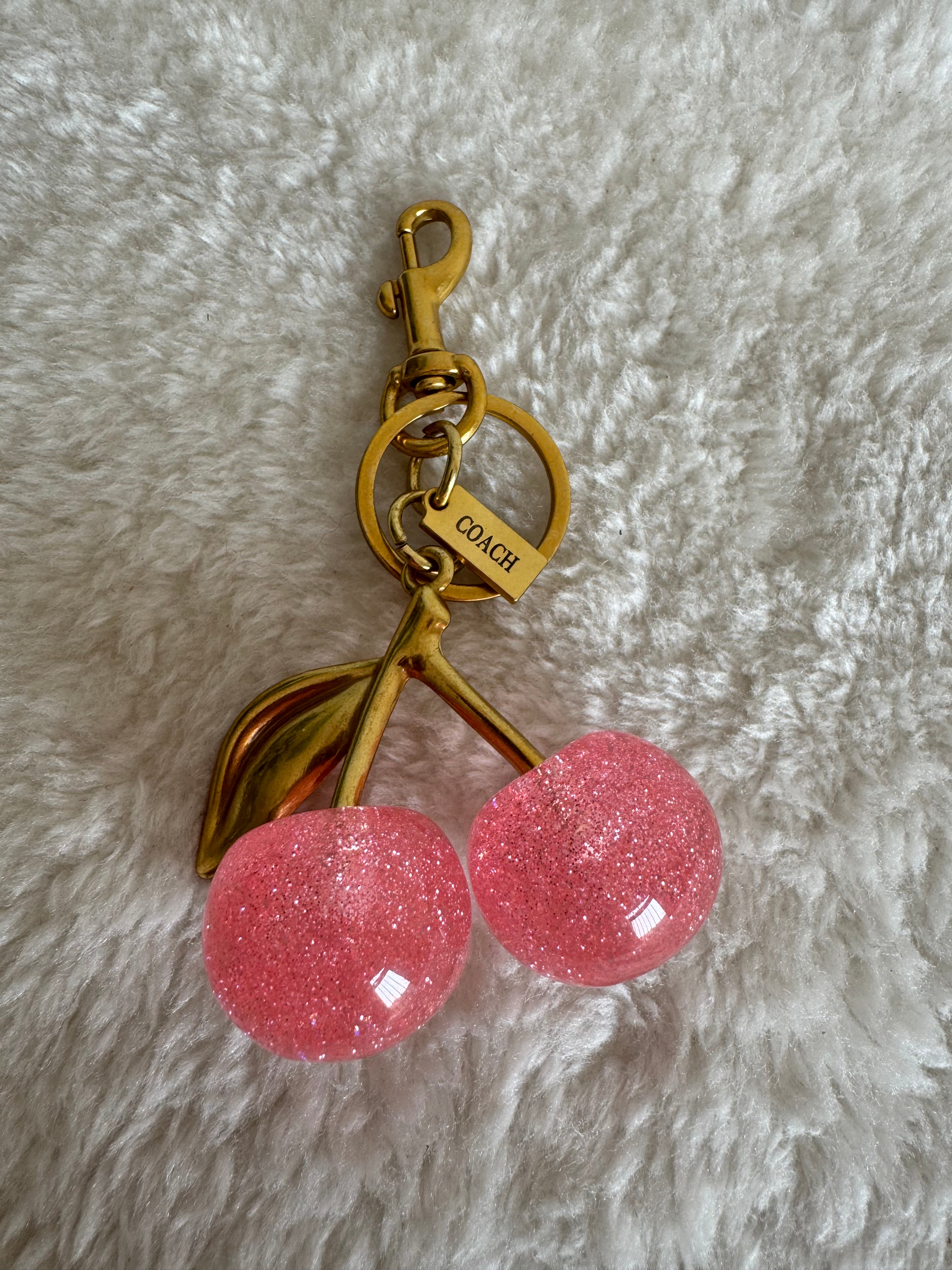 PREMIUM Coach Branded Cherry Bag Charm  (PINK)