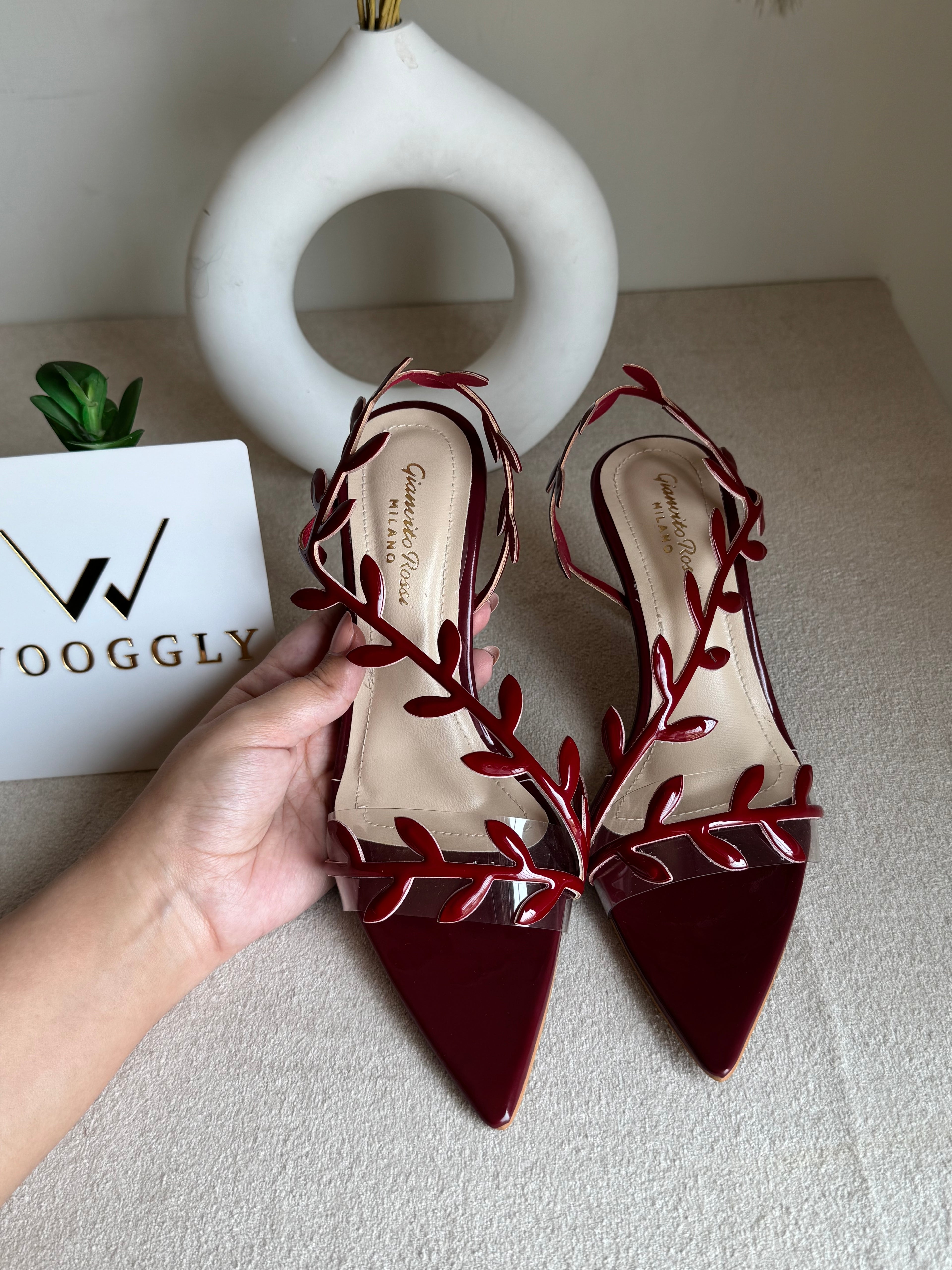 Gianvitto Rossi Heels Maroon