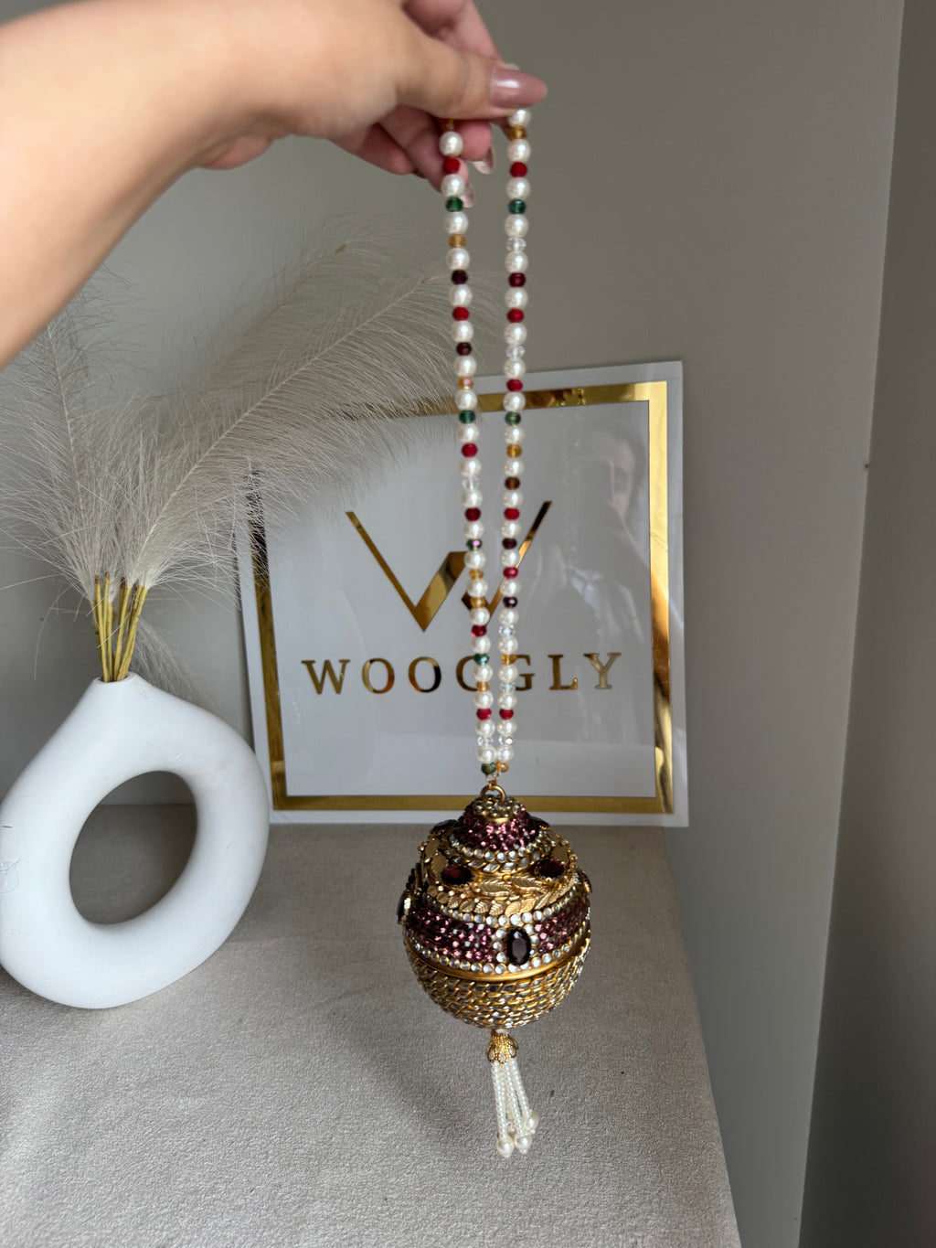 Turkish Potli - Gold & Magenta