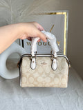COACH Mini Duffle Bag PREMIUM with Long Strap (Signature Beige) - BOX PACKING