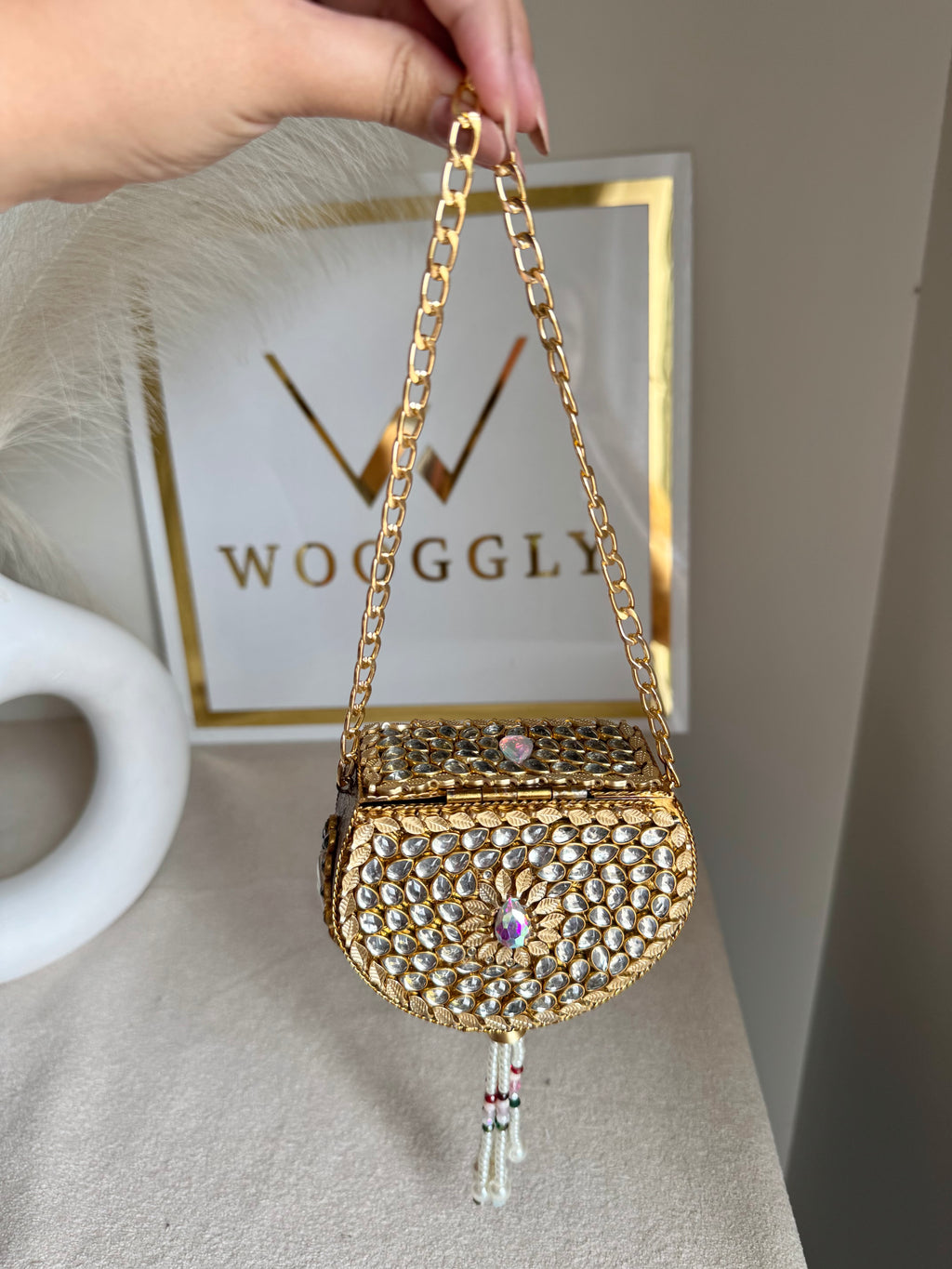 Viral Turkish Clutch - Clear Stone
