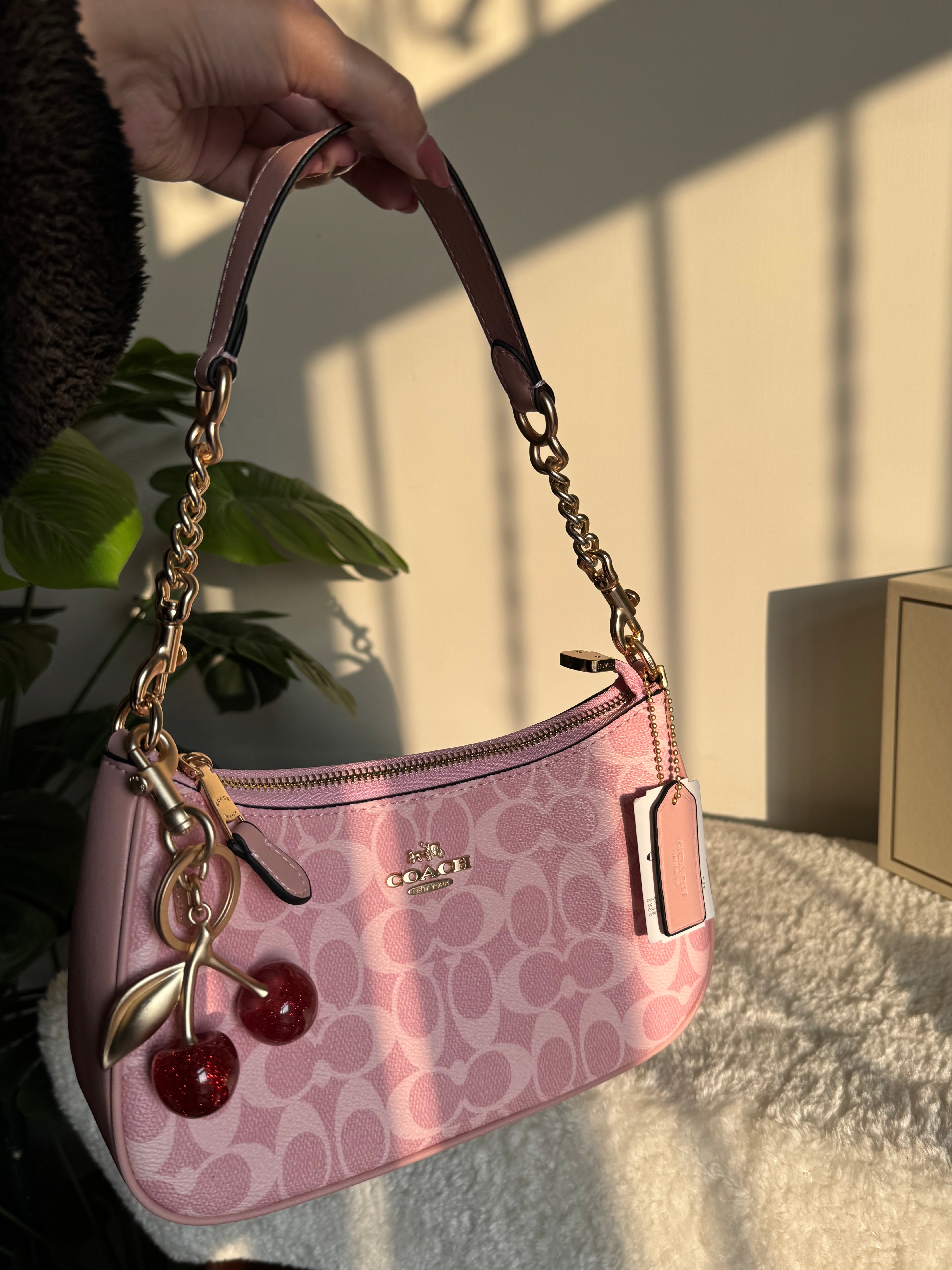 COACH TERI PREMIUM with Coach Cherry Charm (Pink) - BOX PACKING