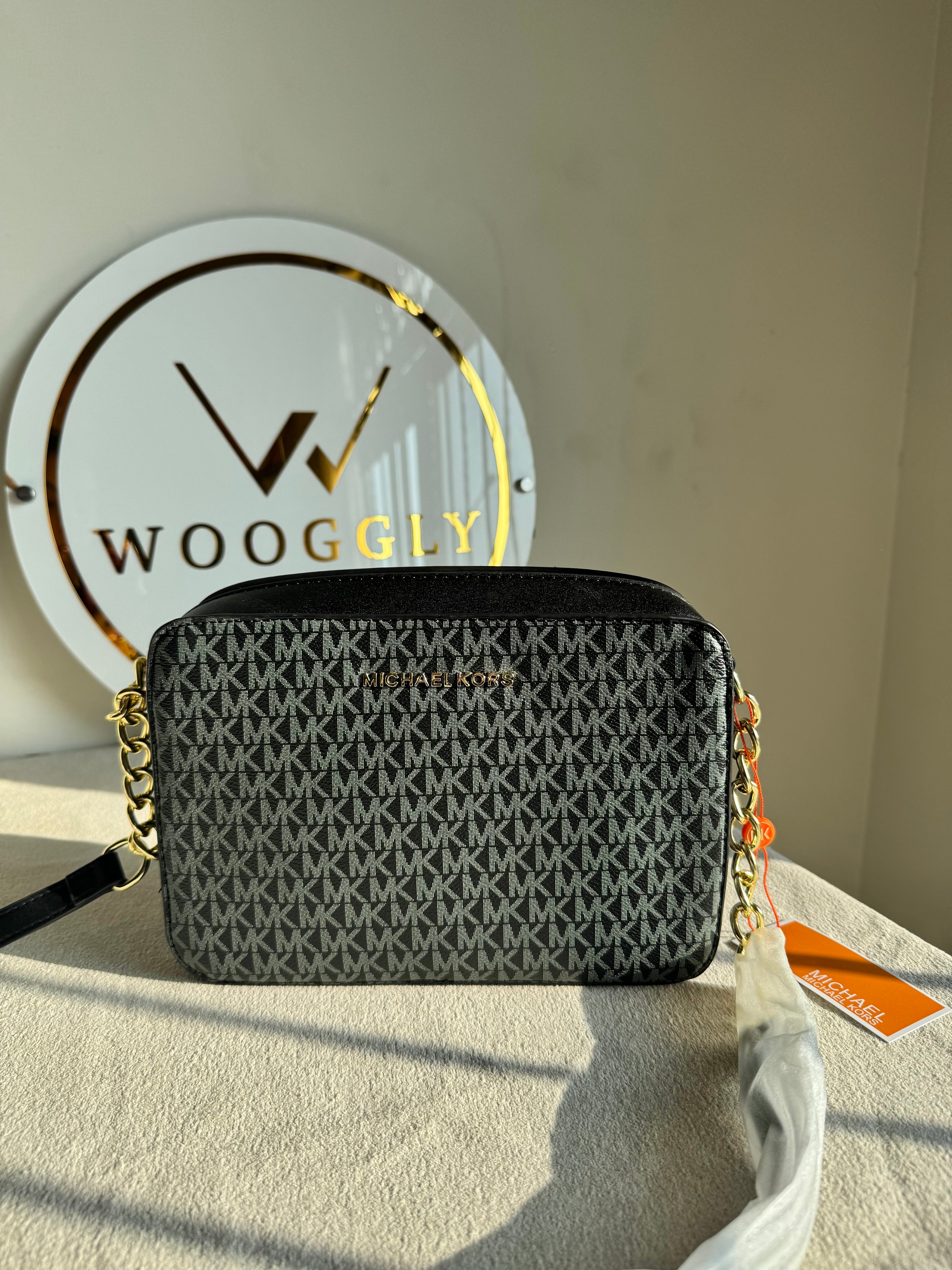 Premium Michael Kors Crossbody Bag (Black & Grey)