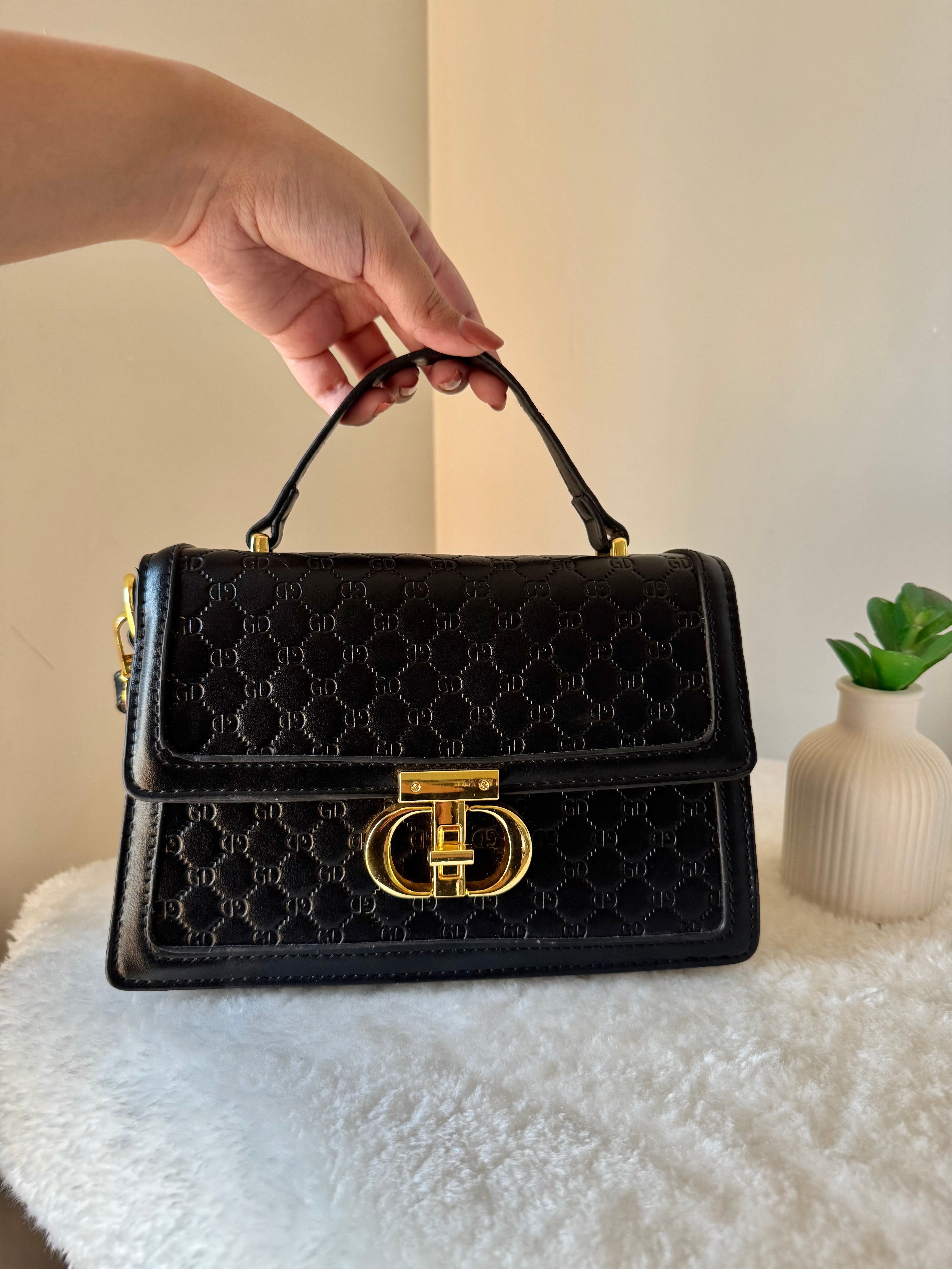 Black Elite Bag with Long Strap