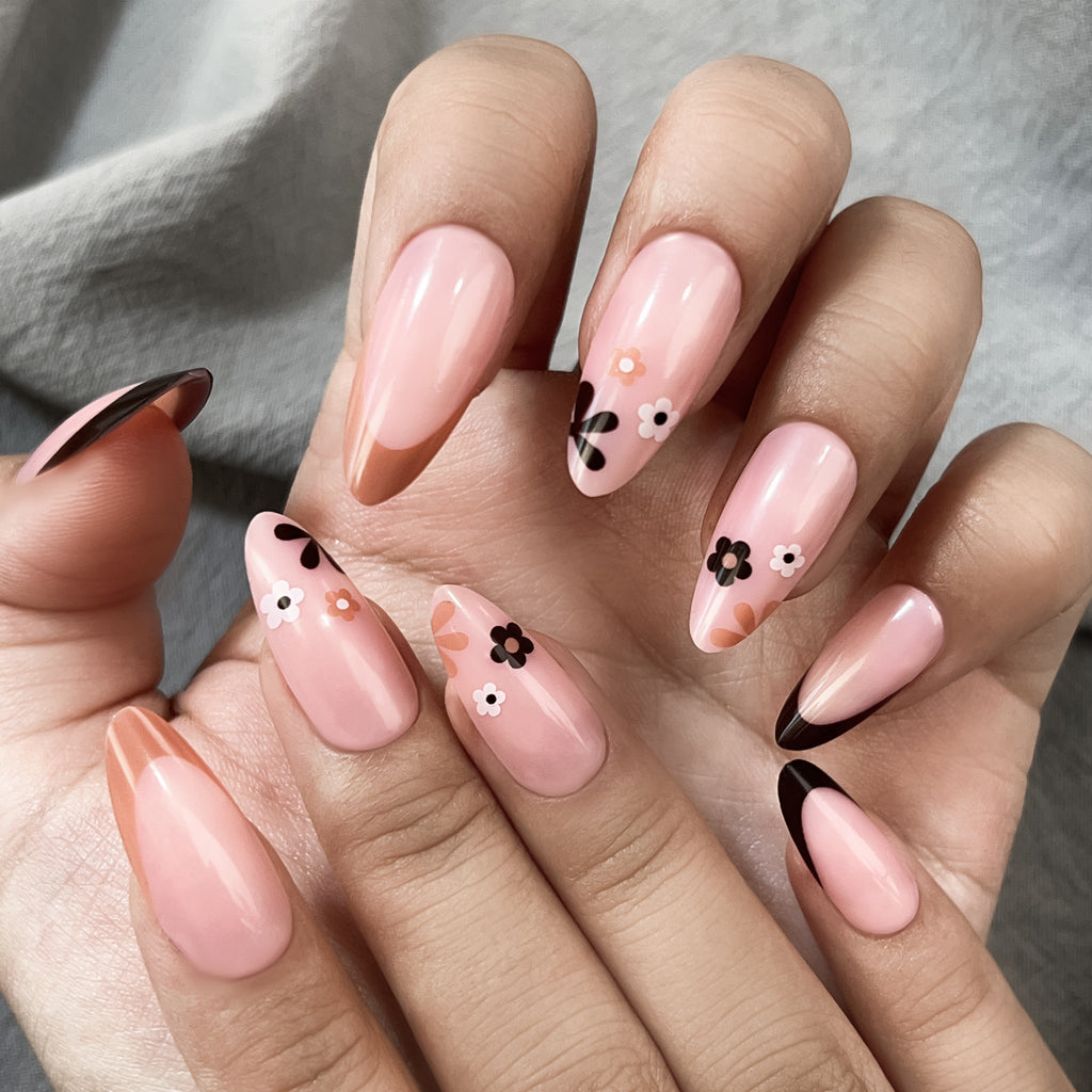 Pink Beauty Press On Nails - 24 Pieces Complete Kit