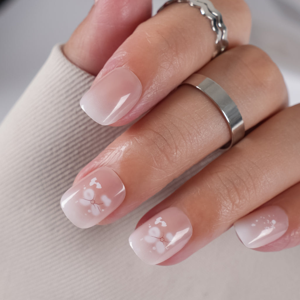 Glossy Beauty Press On Nails - 24 Pieces Complete Kit