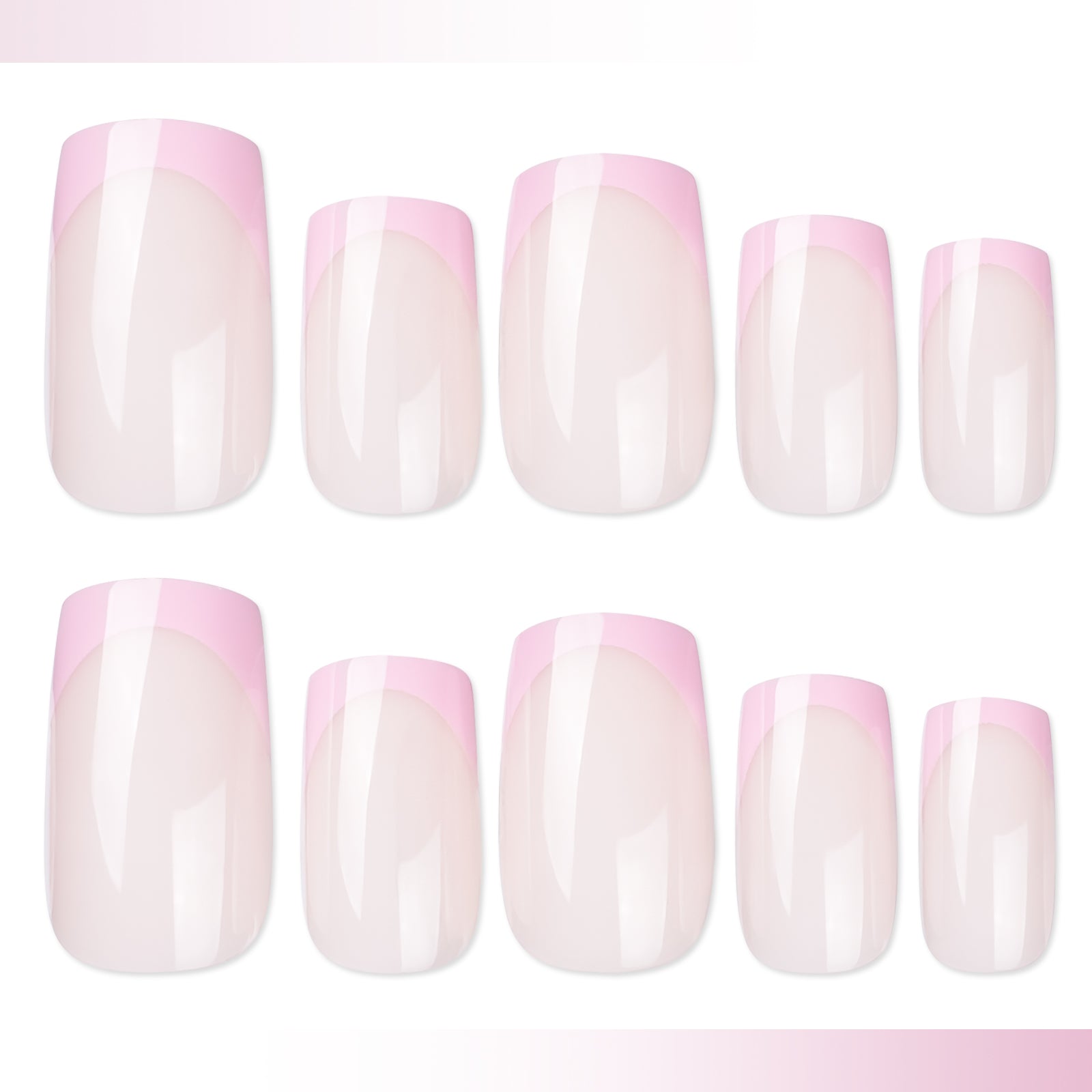 Pretty Pink Press On Nails - 24 Pieces Complete Kit