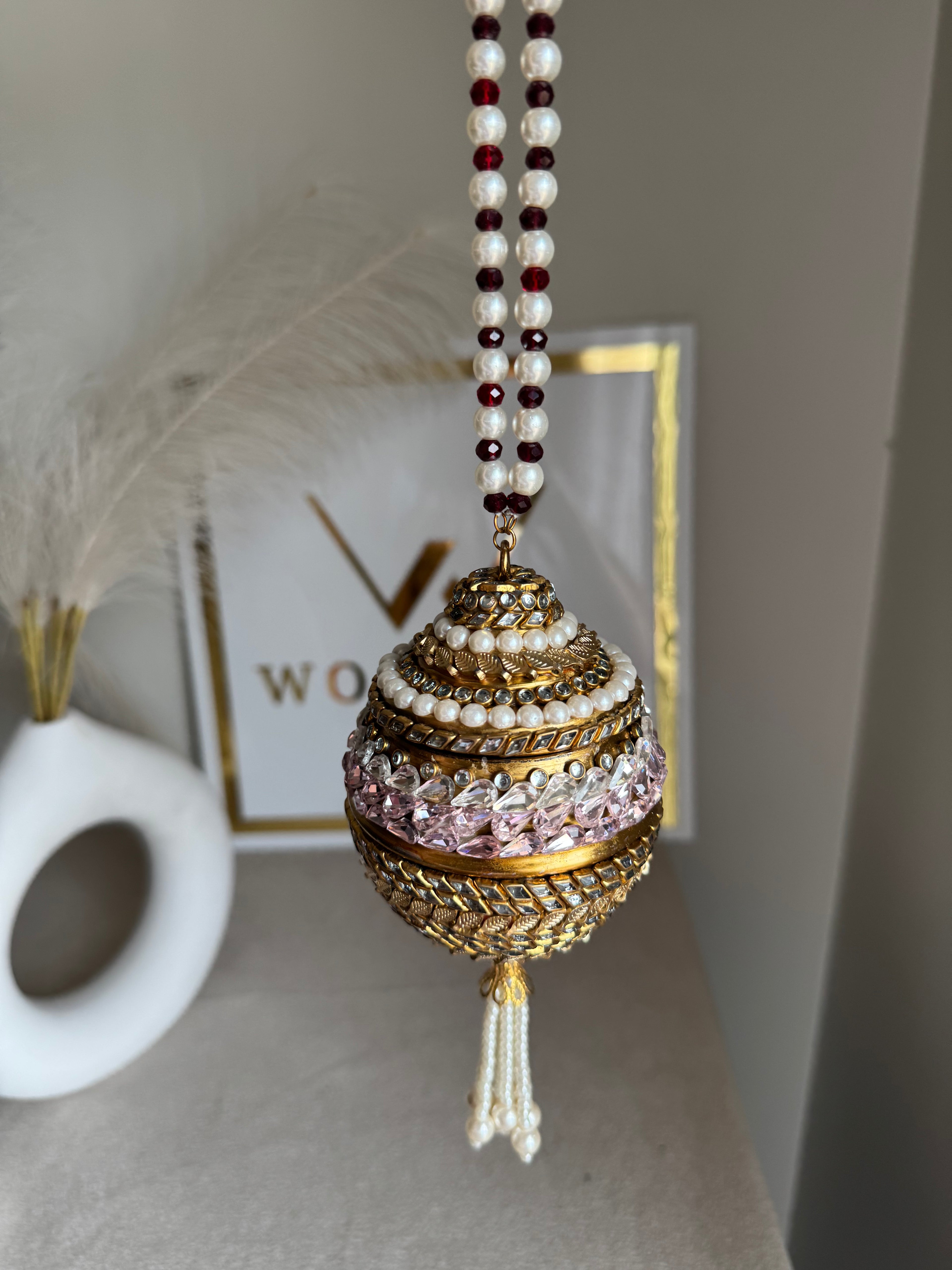 Turkish Potli - Gold & Pink