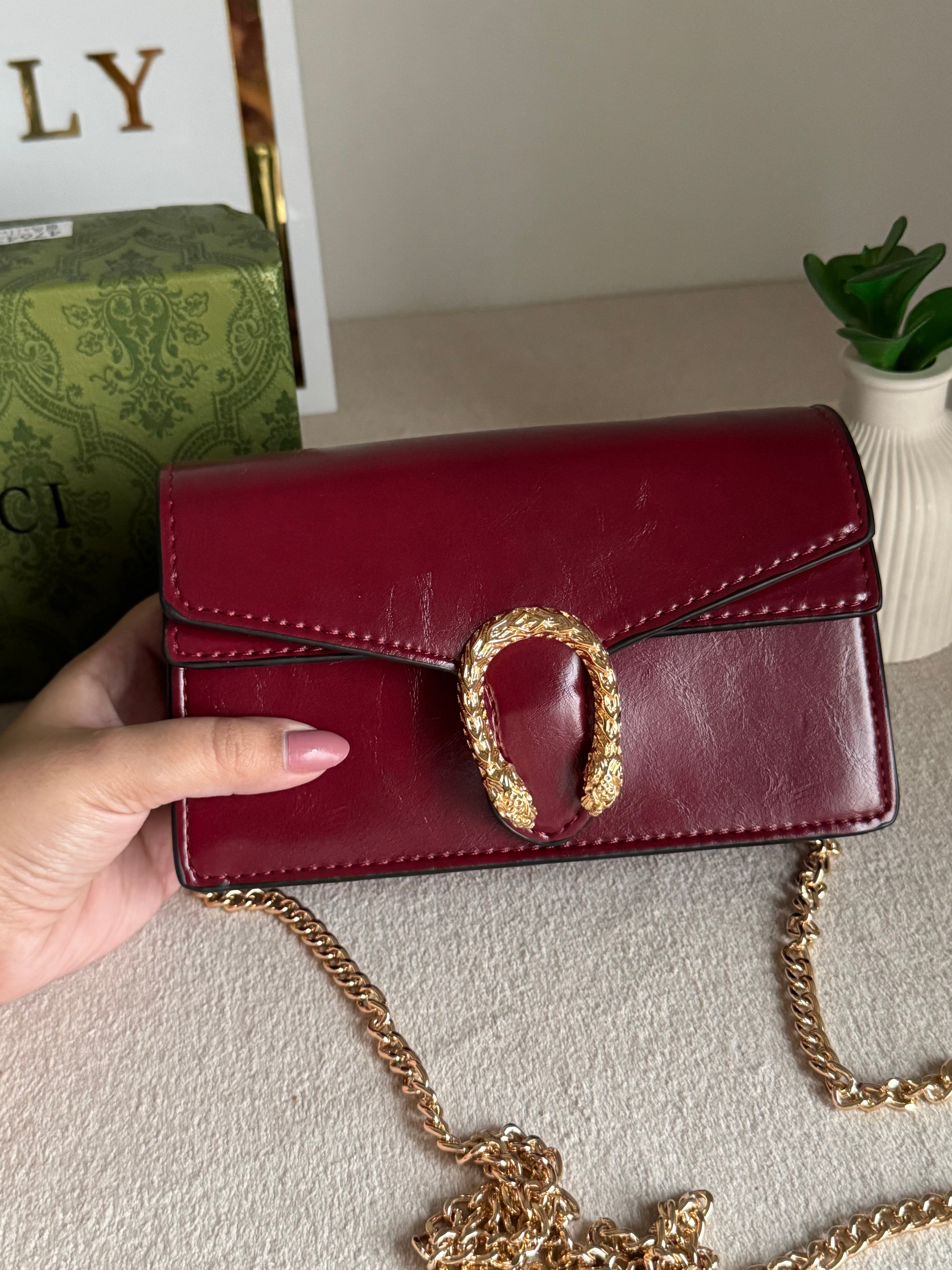 Viral Mini Gucci Bag Maroon - Box Packing
