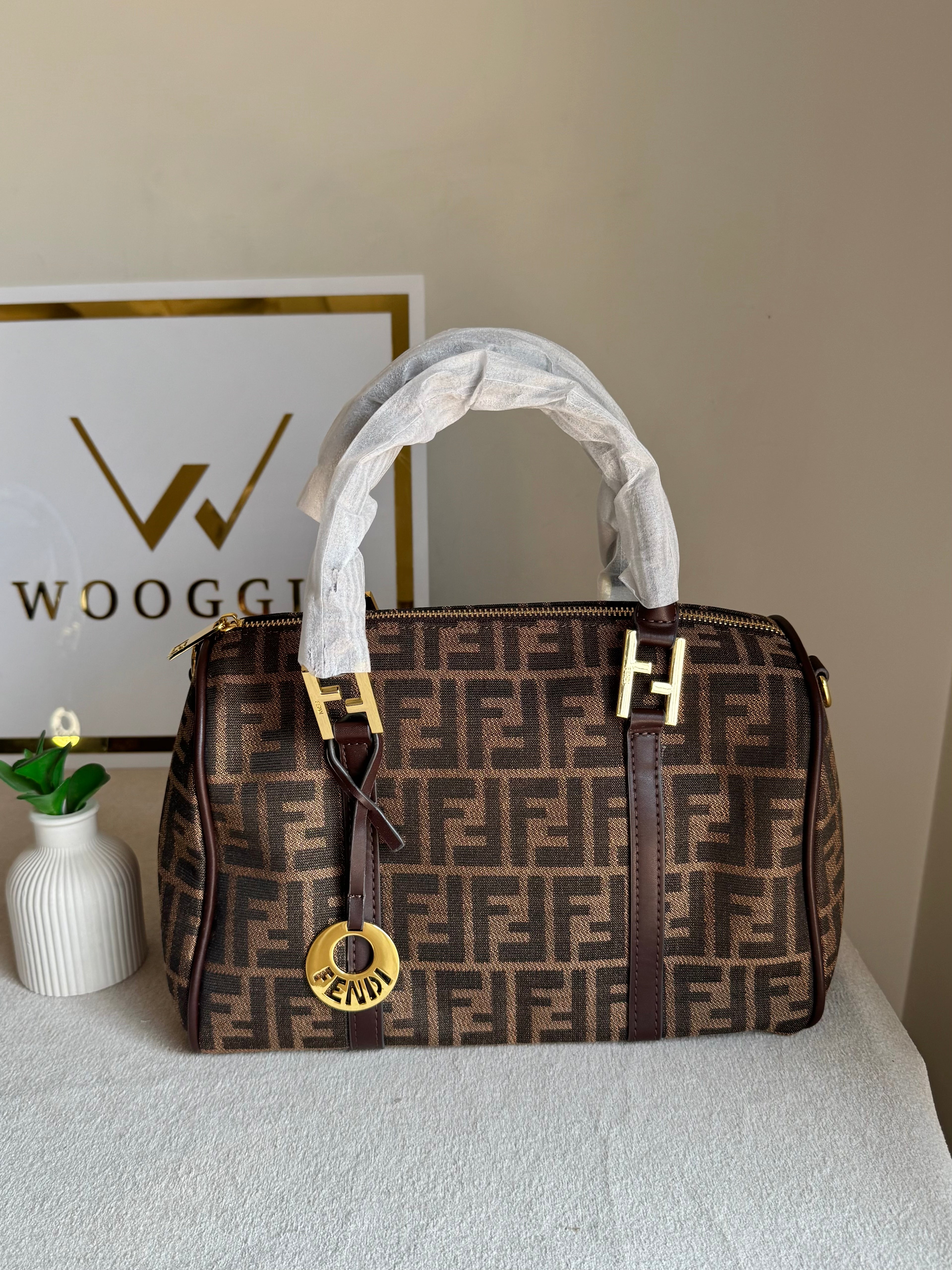 Fendi Signature Hand Bag - Signature Brown
