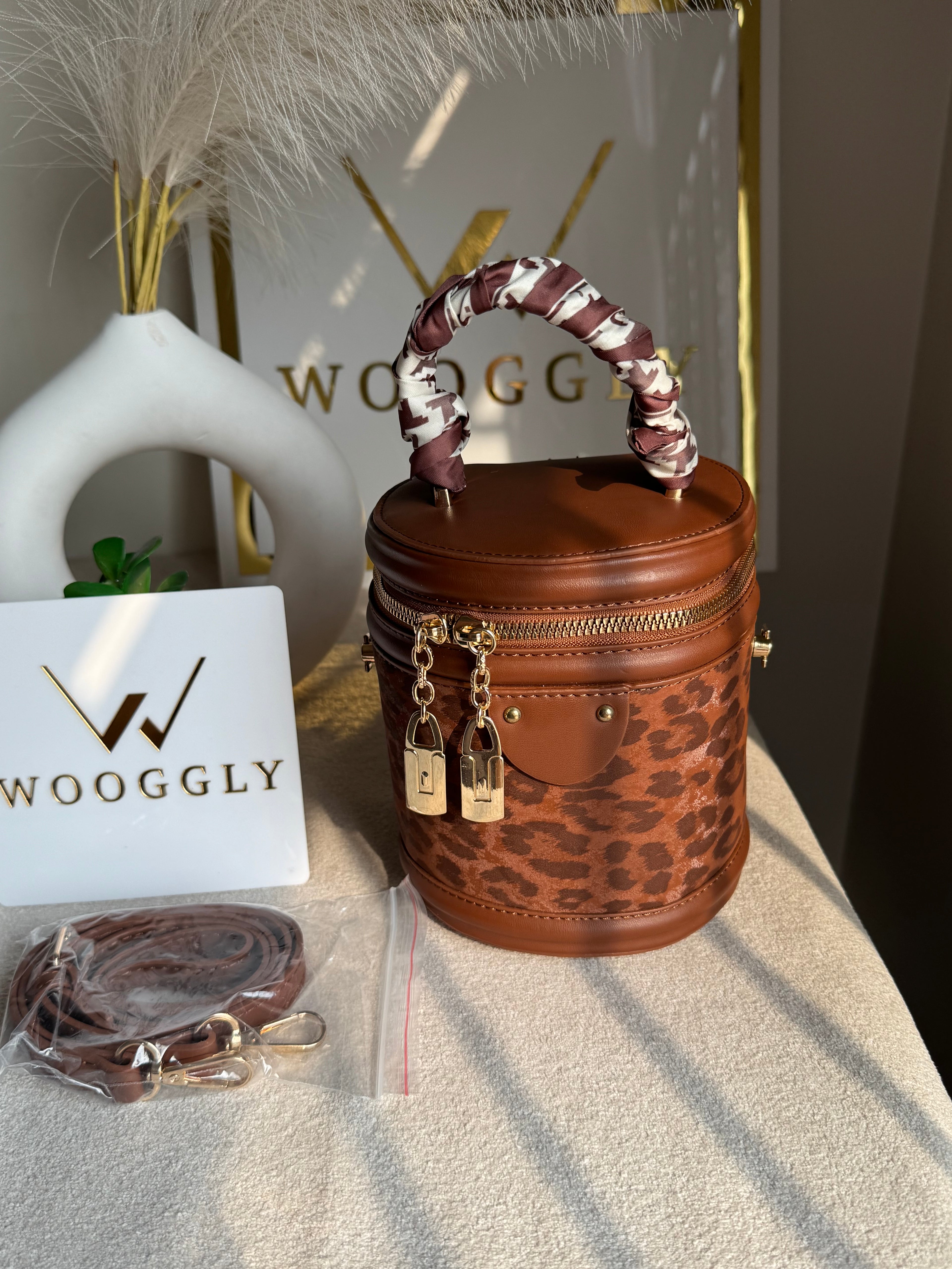 Cutest Crossbody Bag / Makeup Box Brown
