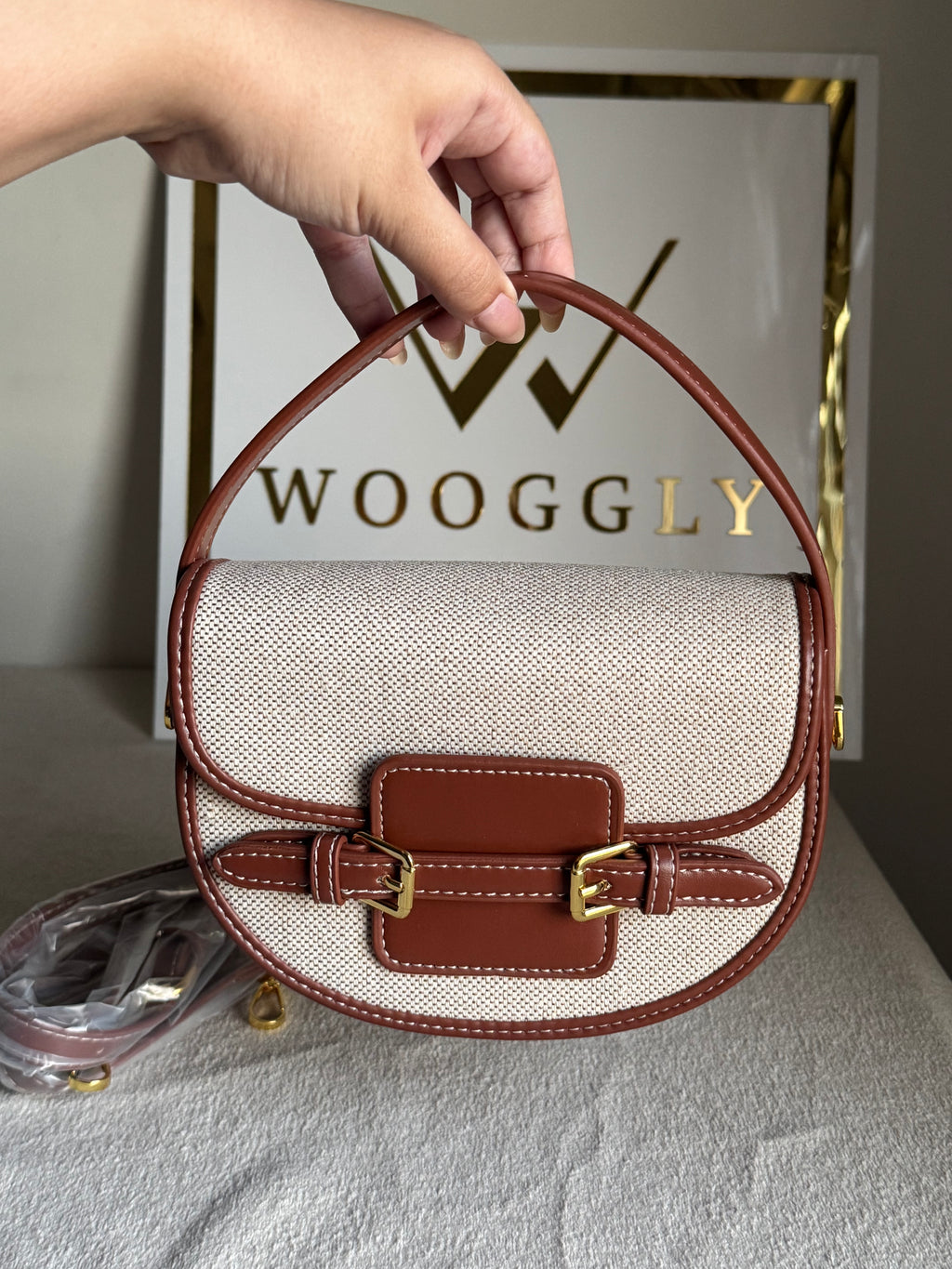 Statement Bag - Brown with Jute