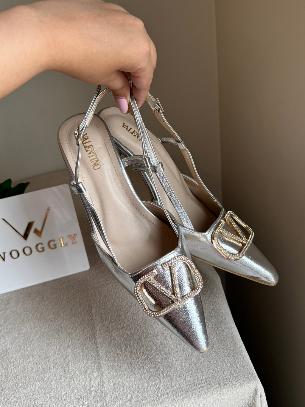 Essential Valentino Silver Heels