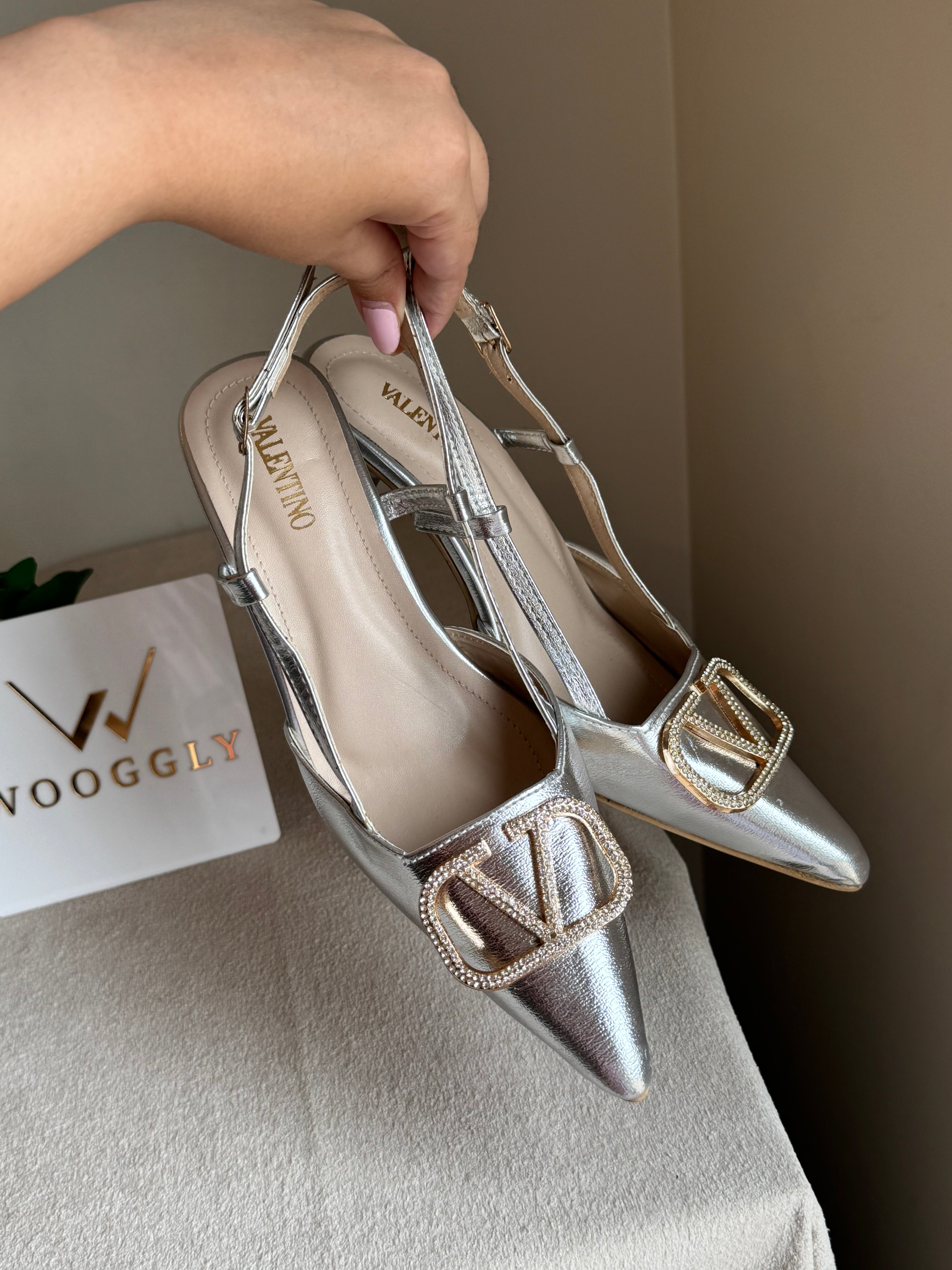 Essential Valentino Silver Heels