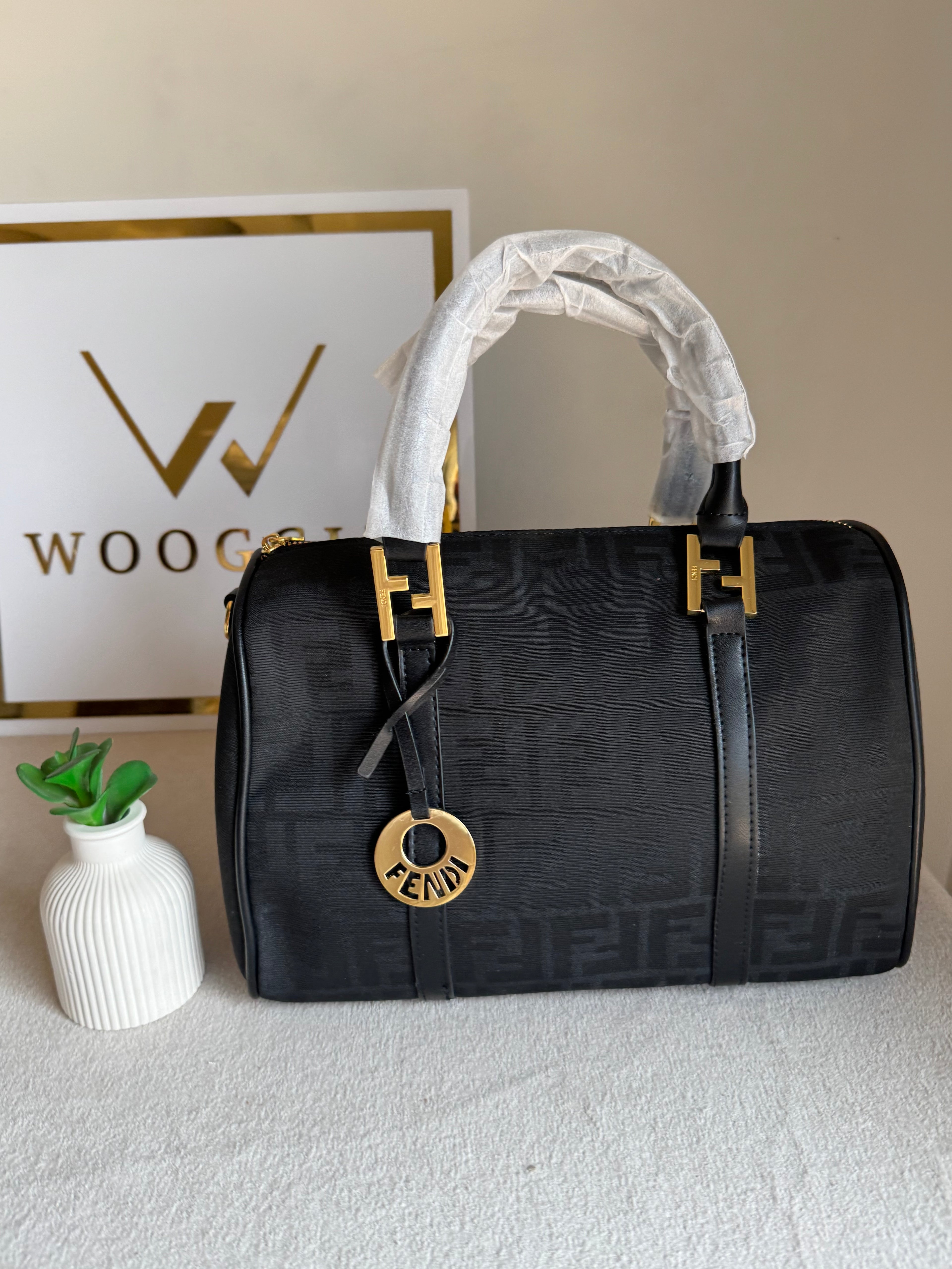 Fendi Signature Hand Bag - Signature Black