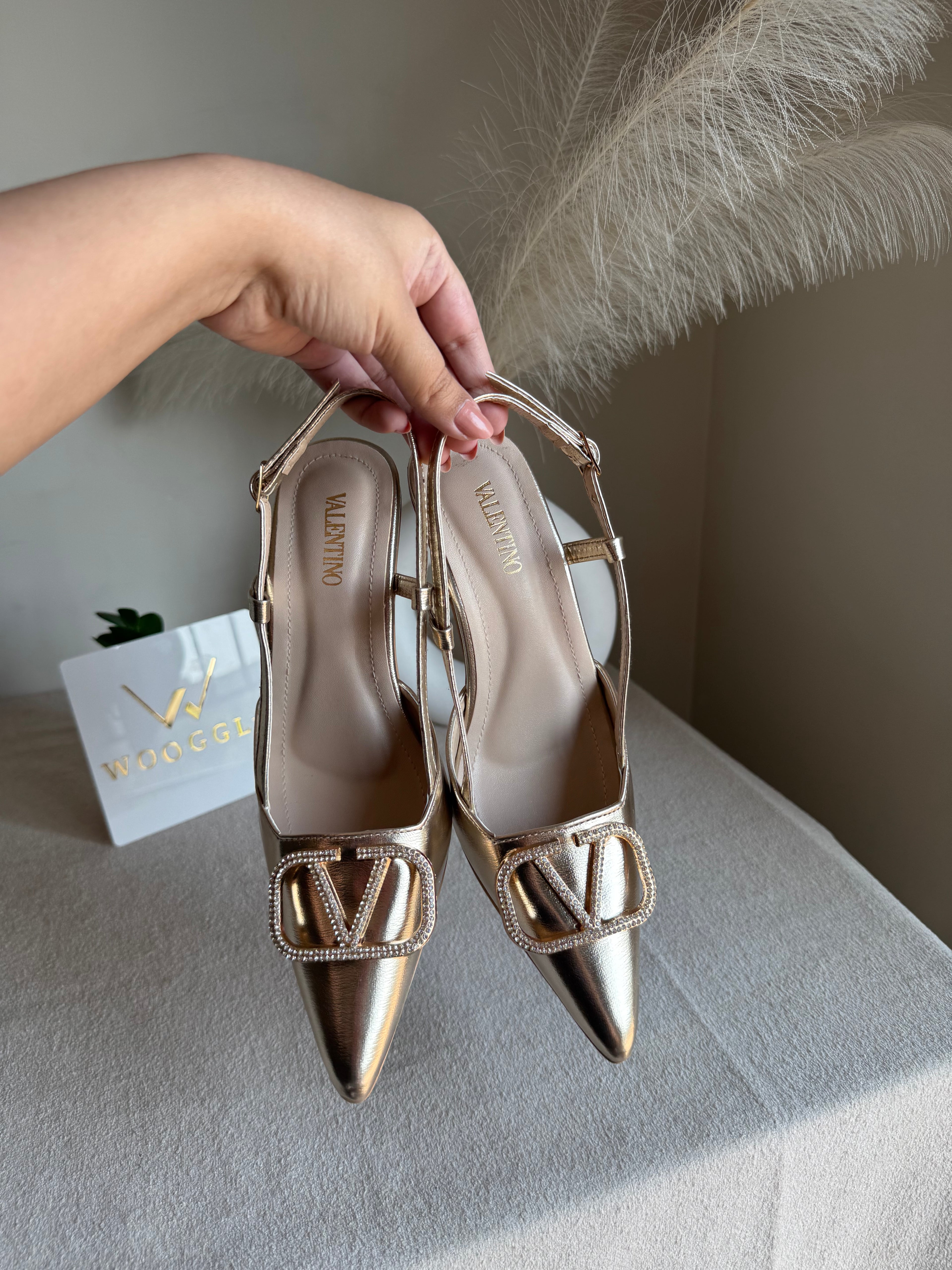 Essential Valentino Champagne Heels