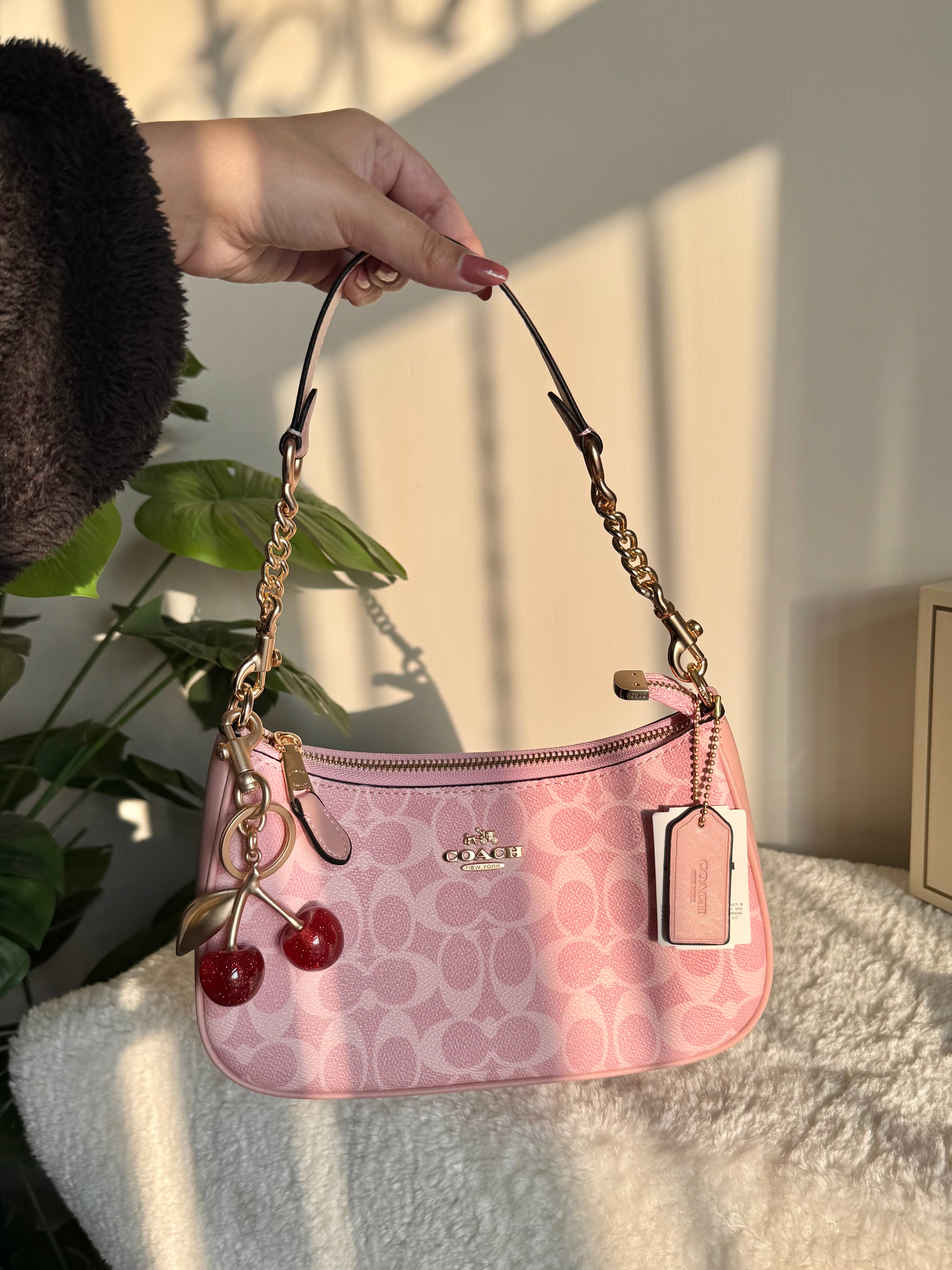 COACH TERI PREMIUM with Coach Cherry Charm (Pink) - BOX PACKING