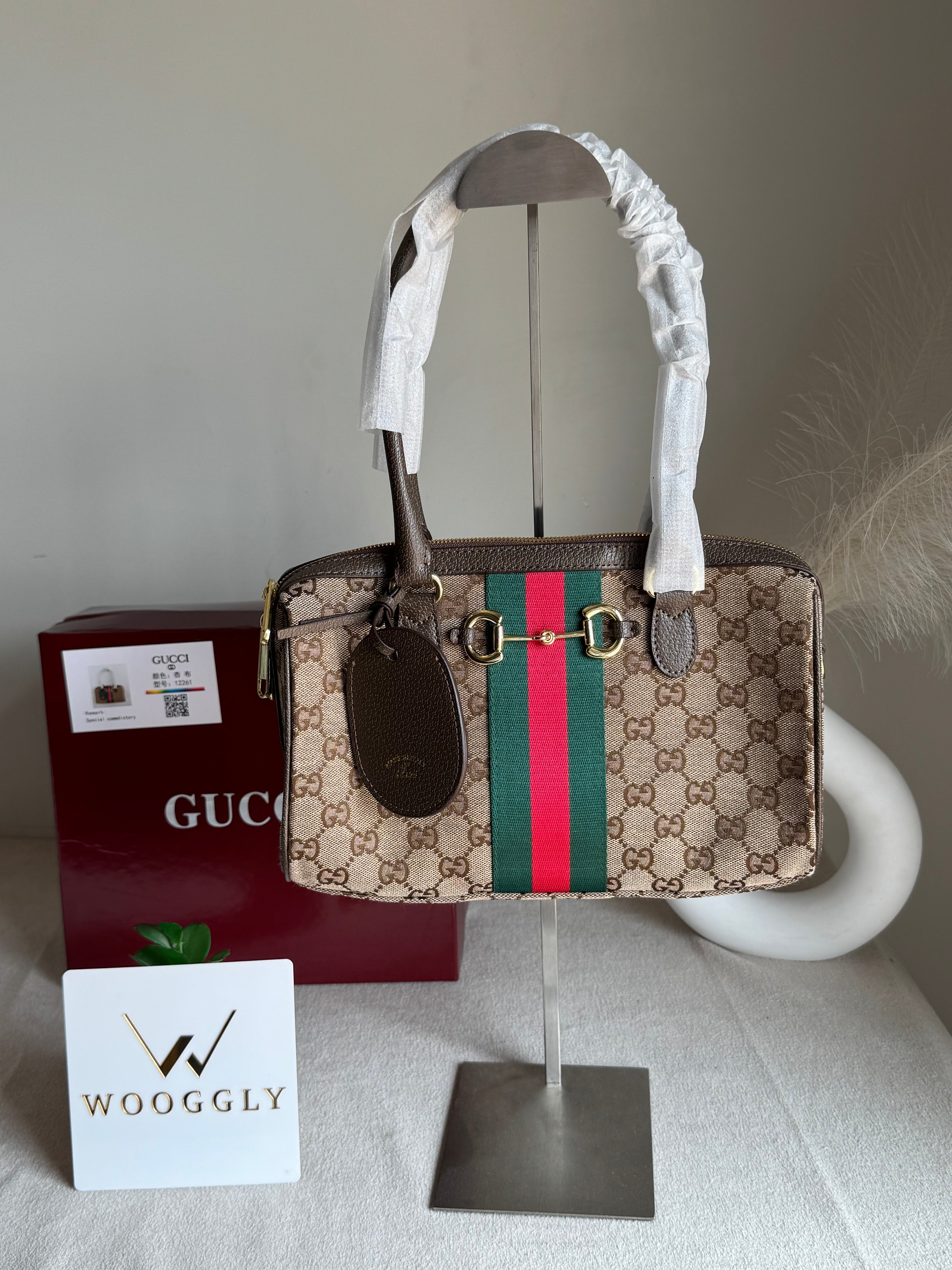 Gucci High Quality Hand Bag - Brown - BOX PACKING