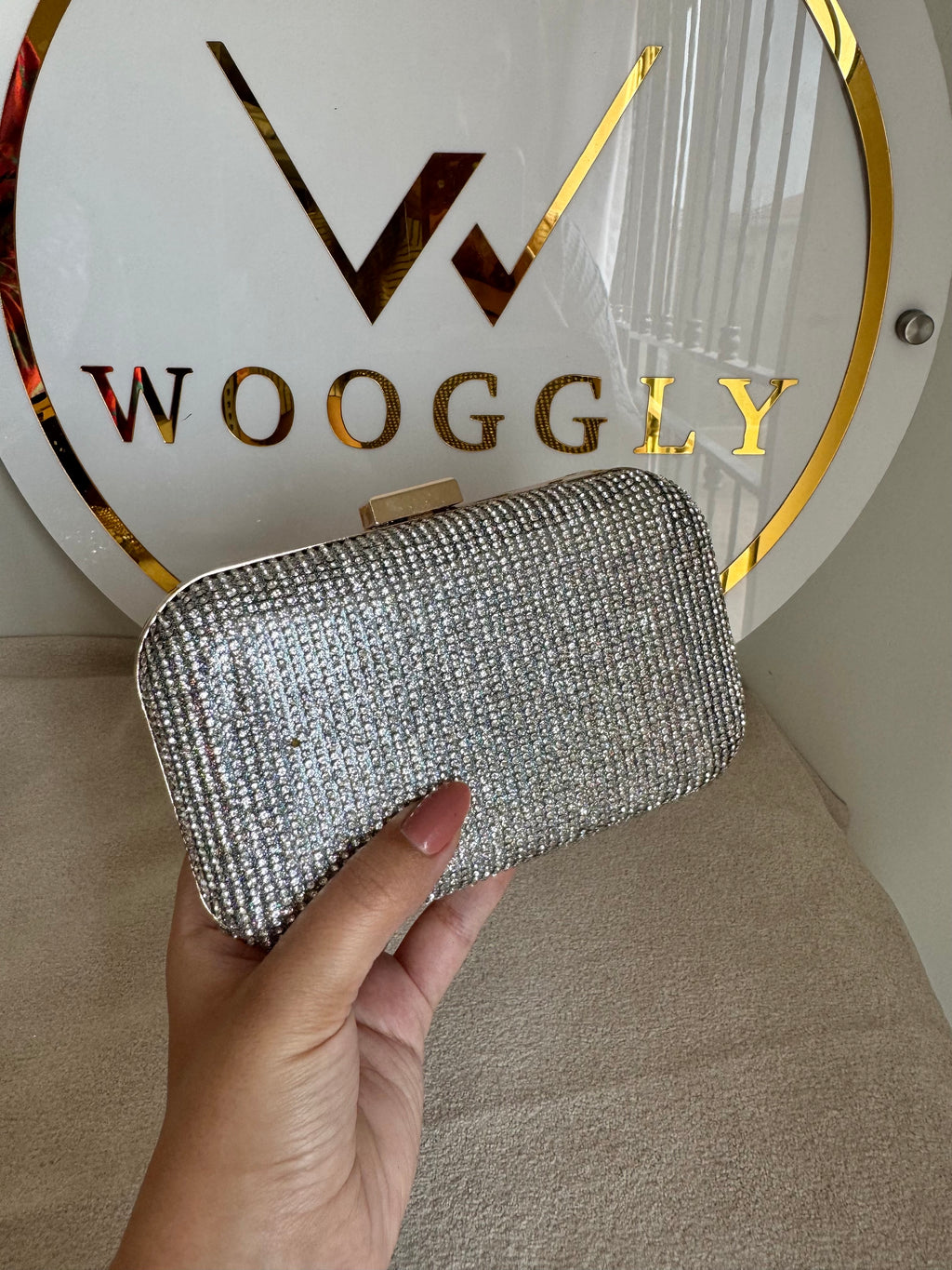 Mehar Shimmer Clutch - Silver