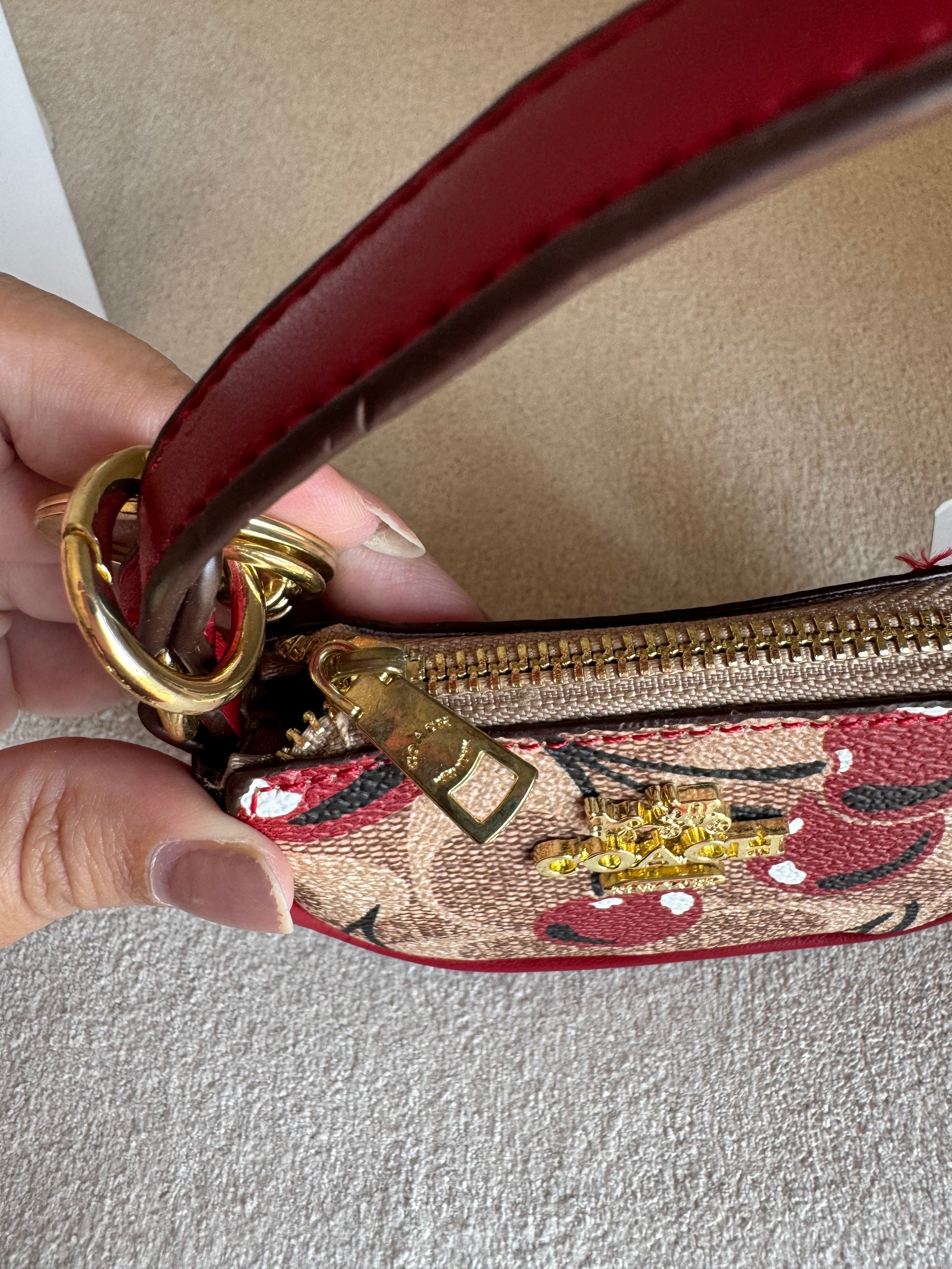 Premium Coach Baby Teri Bag Charm - Maroon