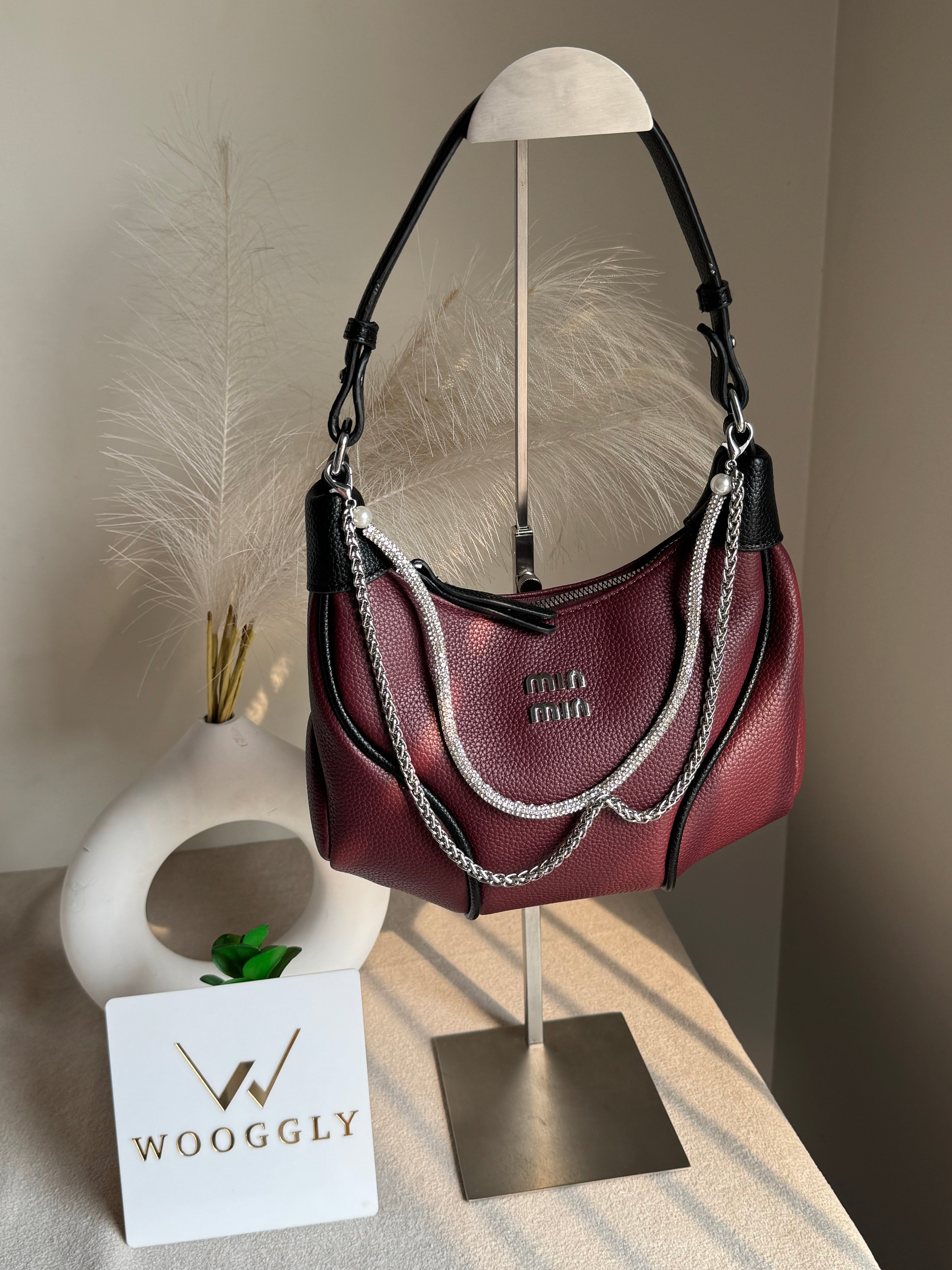 Stylish Min Min Hand Bag Burgundy