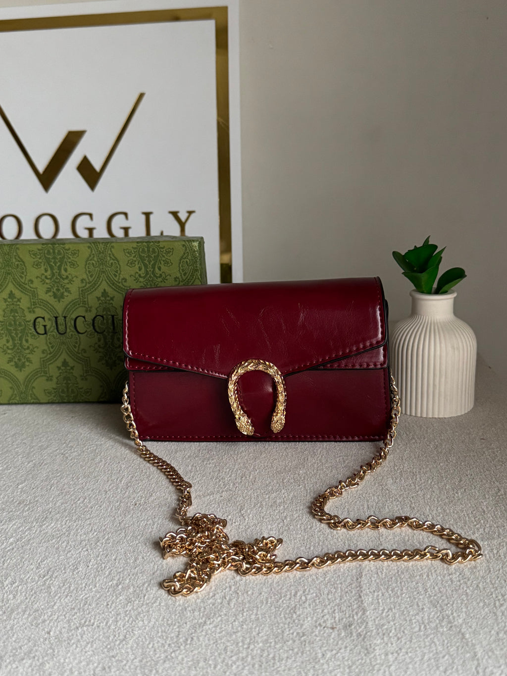 Viral Mini Gucci Bag Maroon - Box Packing