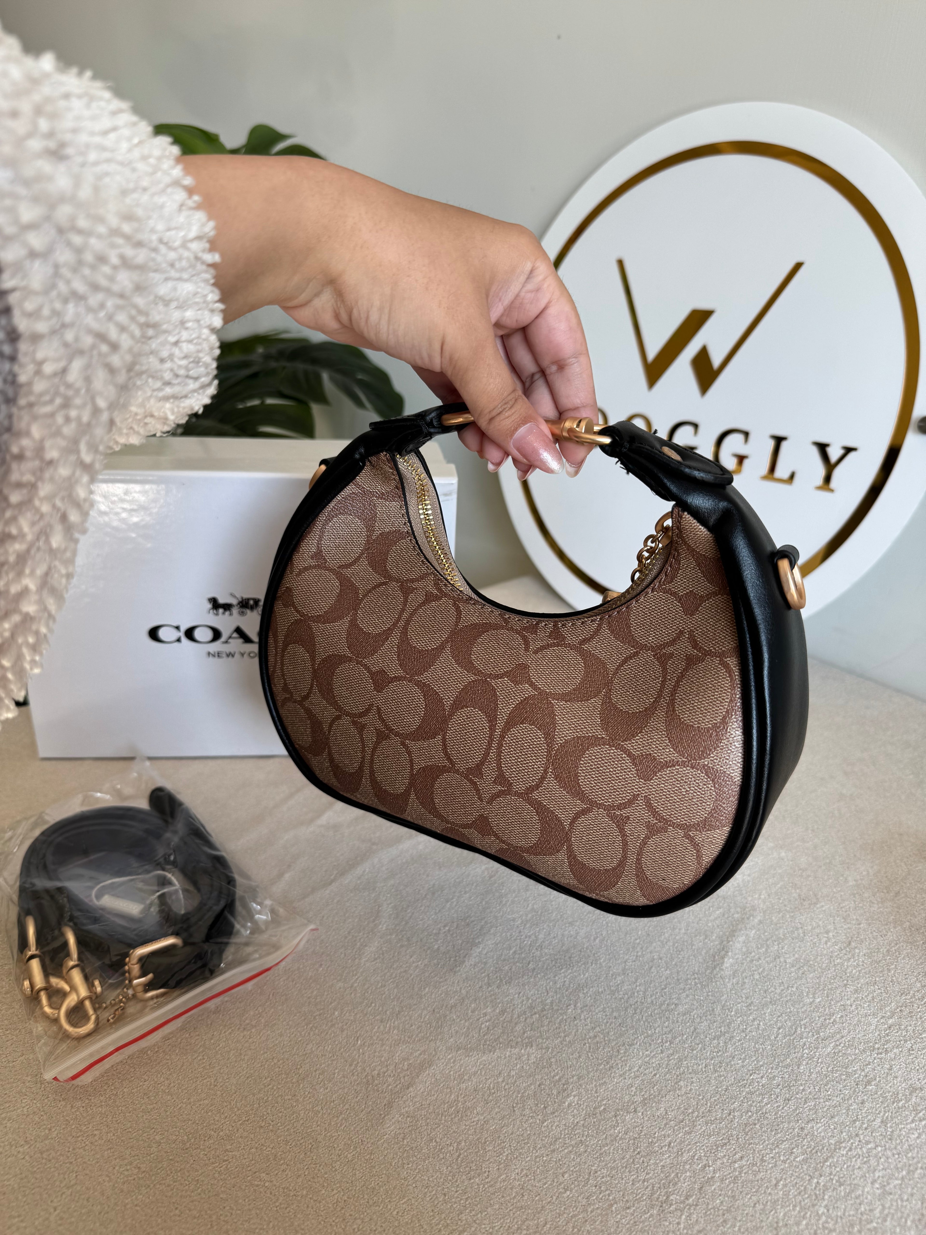 COACH Jonie Bag PREMIUM (Apricot Black) - BOX PACKING