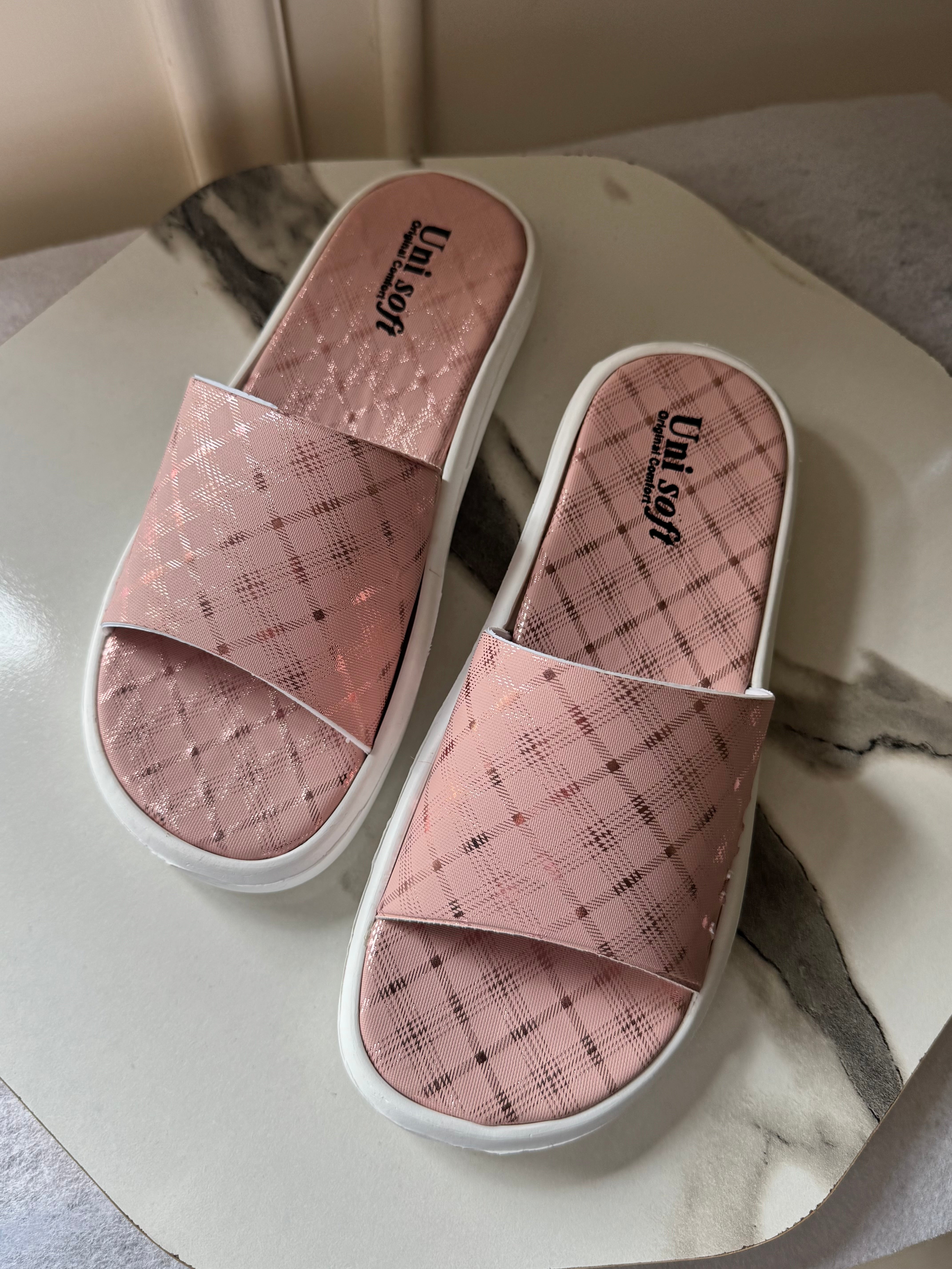 Soft Blush Pink Slides