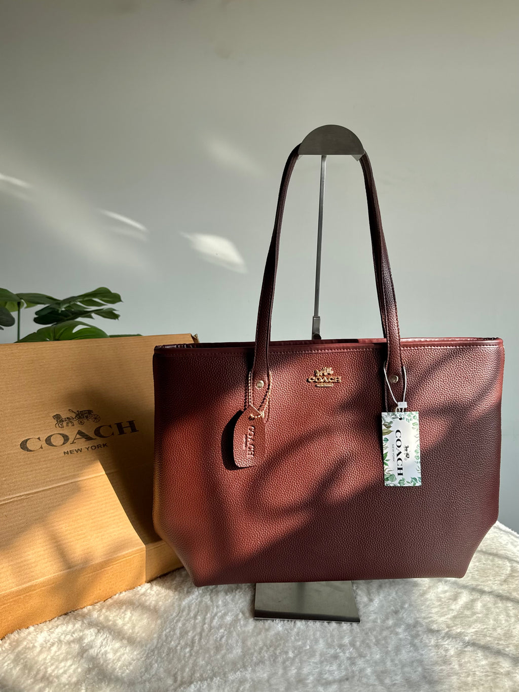 COACH City Tote Bag PREMIUM - Chocolate Brown (BOX PACKING)