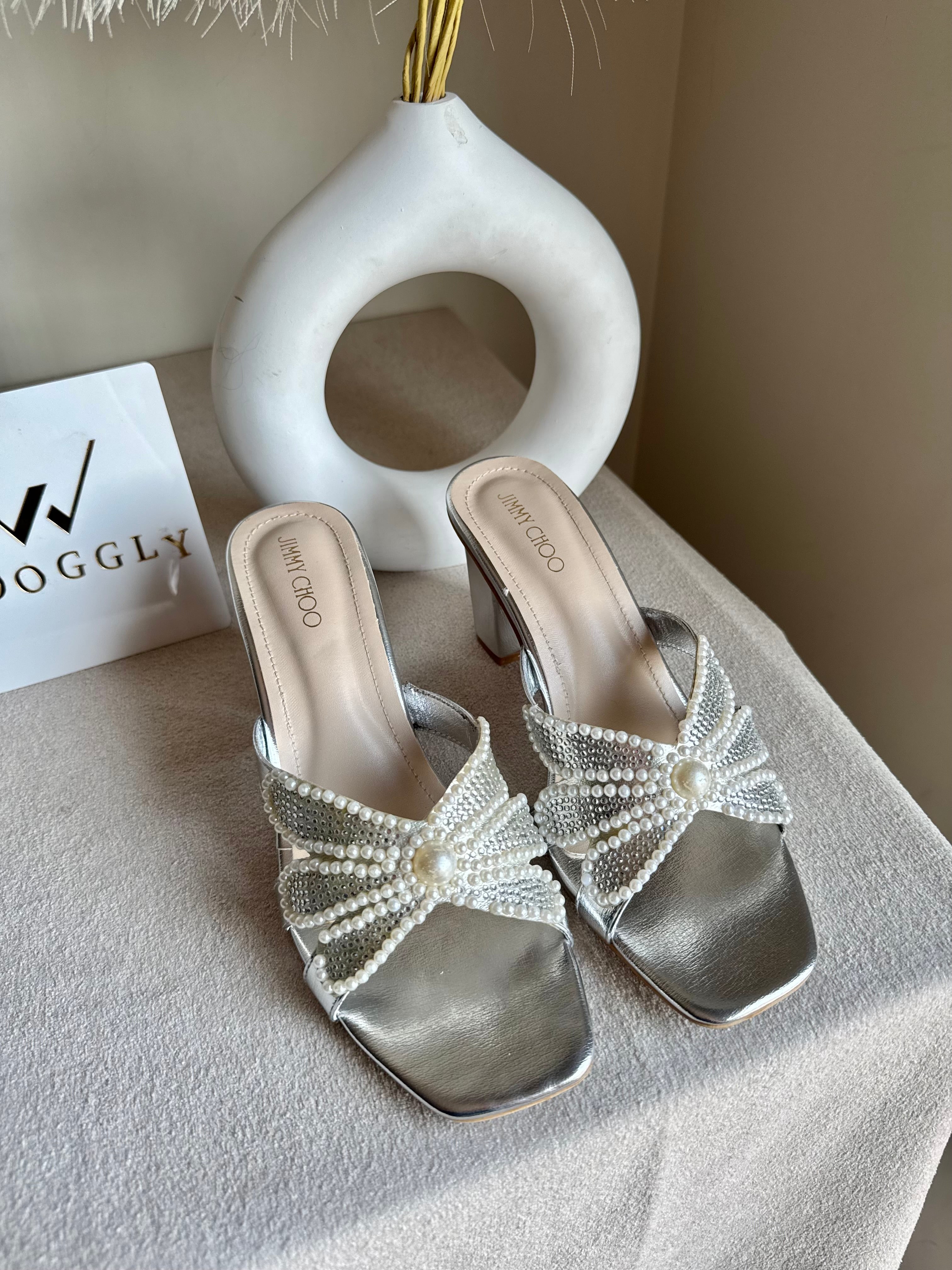Jimmy Choo Pearl Heels - Silver