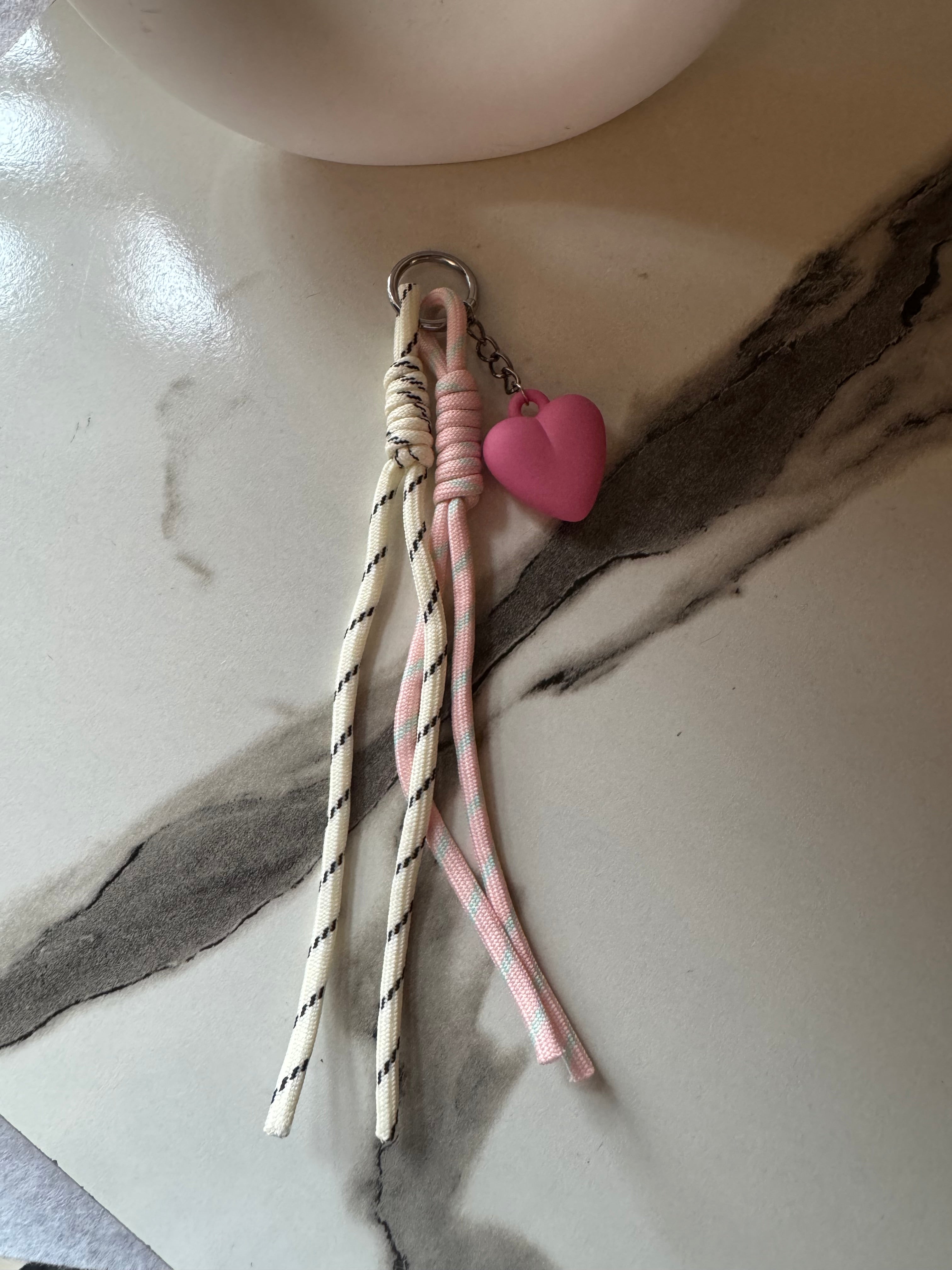 Pink Heart Bag Charm