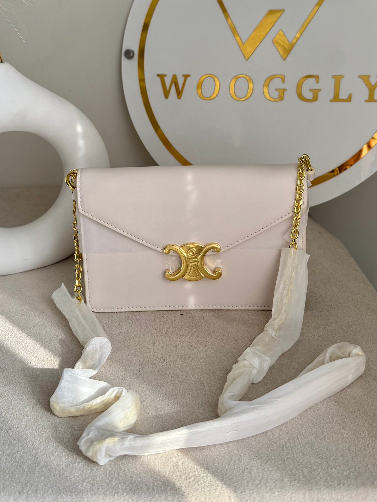 Celine Inspired Crossbody Bag High Quality - White
